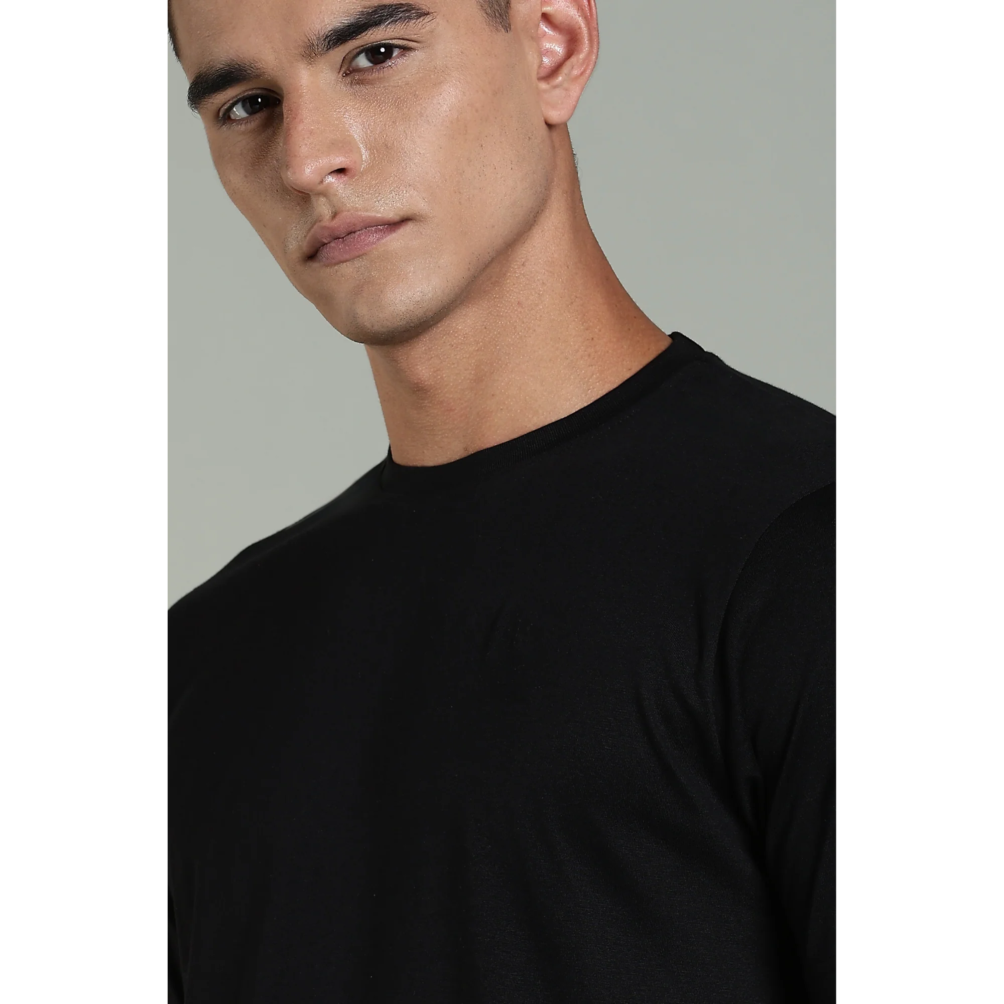 Men Black Cotton Regular T-Shirt - Image 8