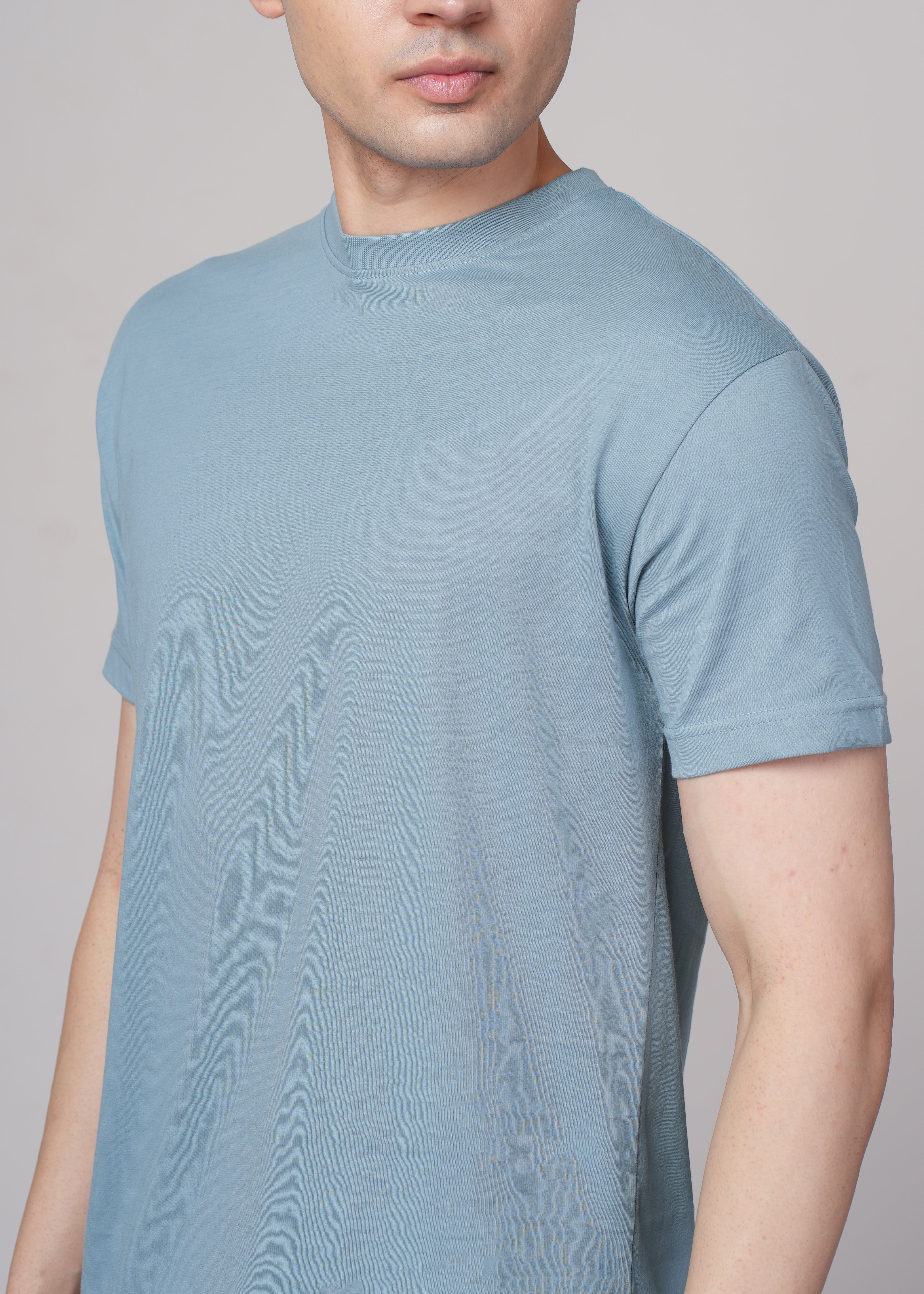 Men Blue Cotton Regular T-Shirt - Image 4