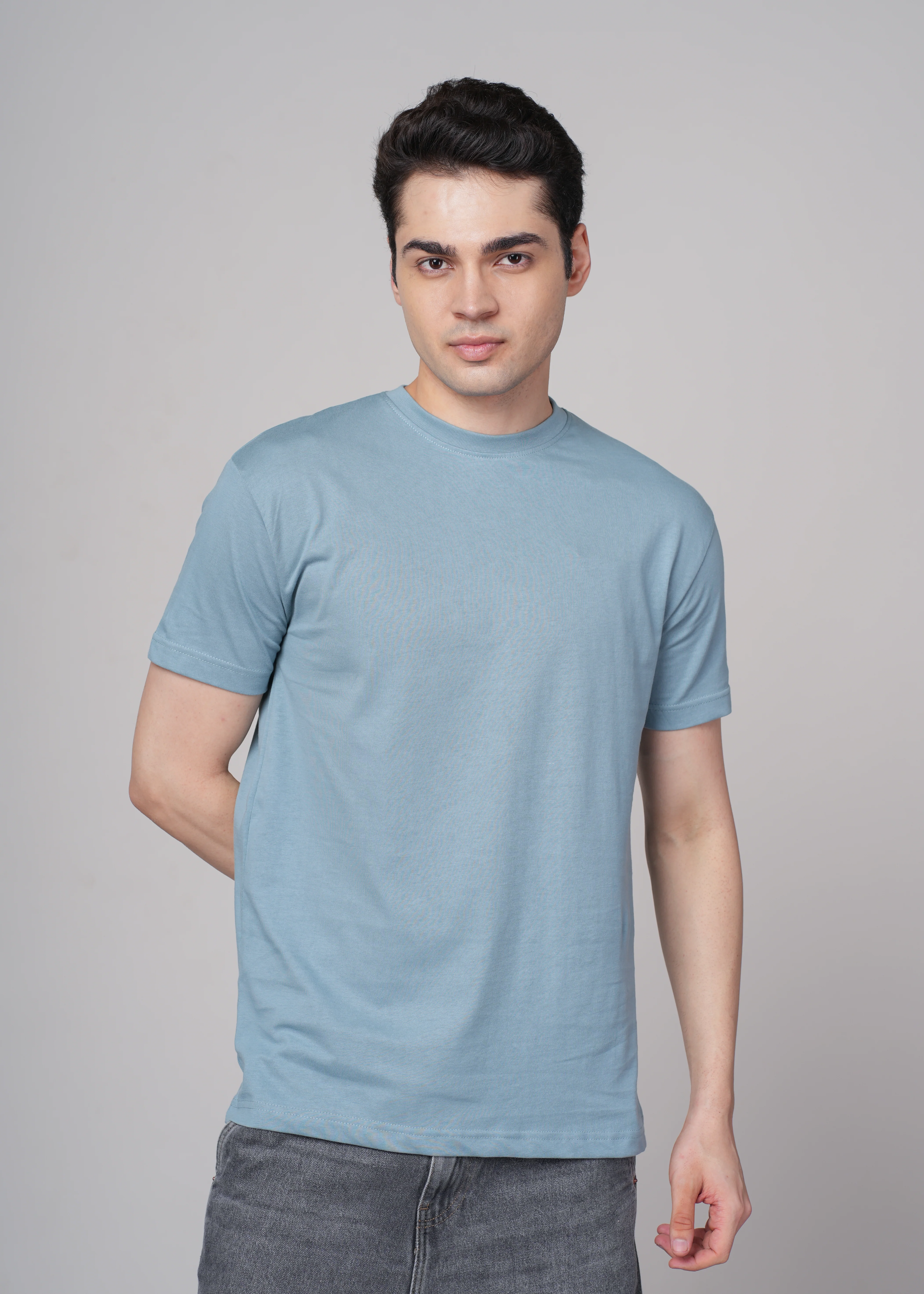 Men Blue Cotton Regular T-Shirt - Image 5