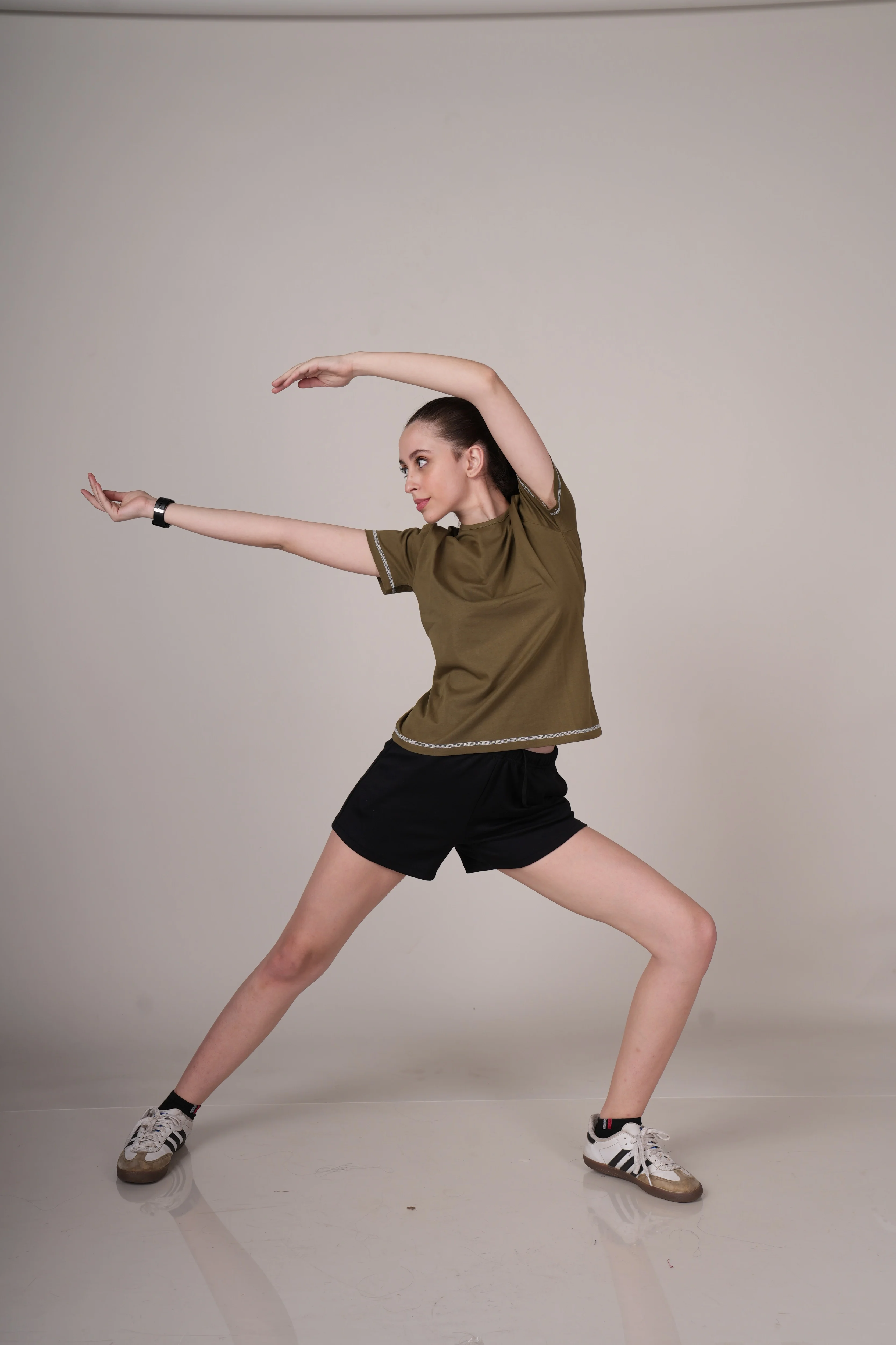 Women Olive Cotton Regular T-Shirt - Image 10