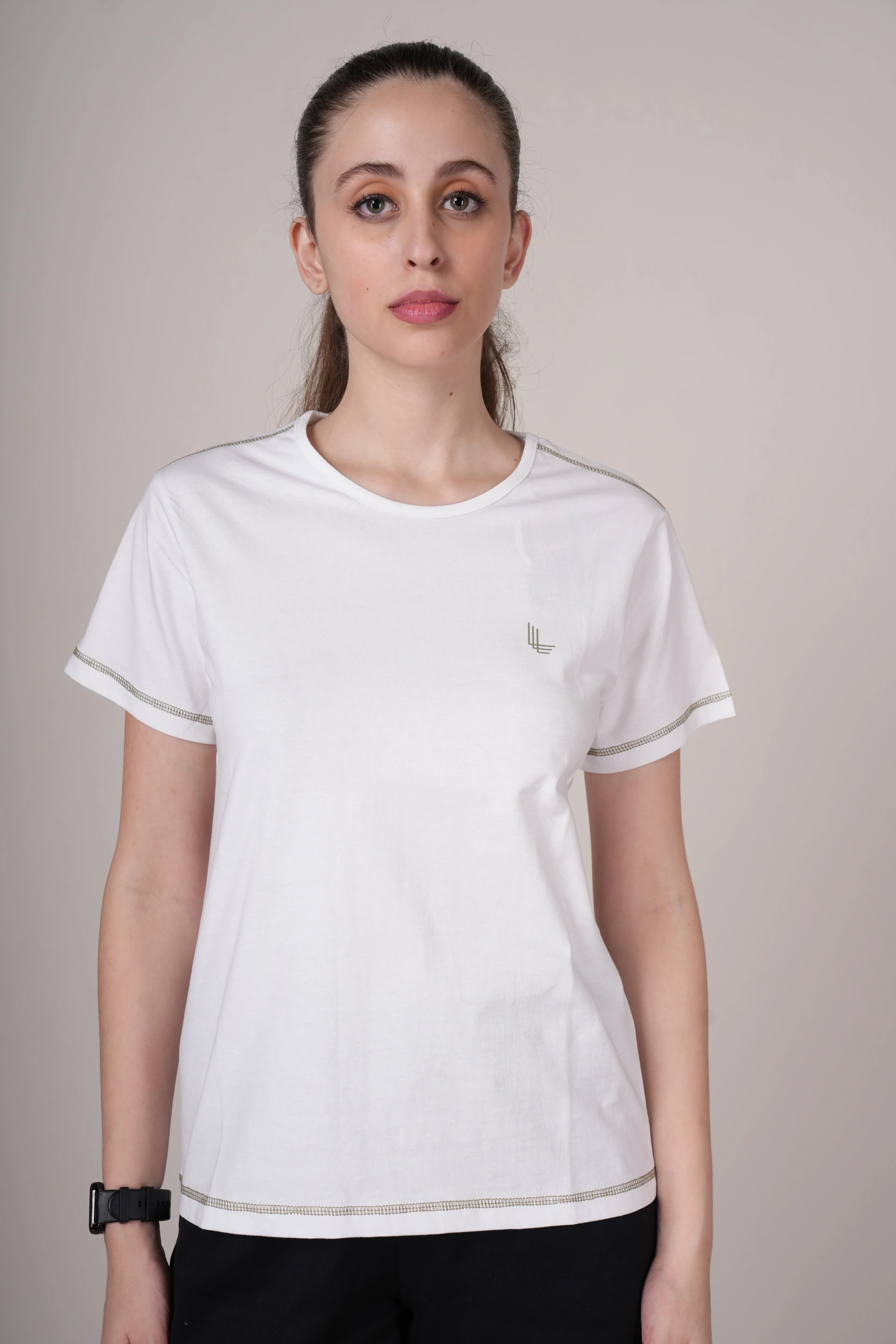 Women White Cotton Regular T-Shirt - Image 5
