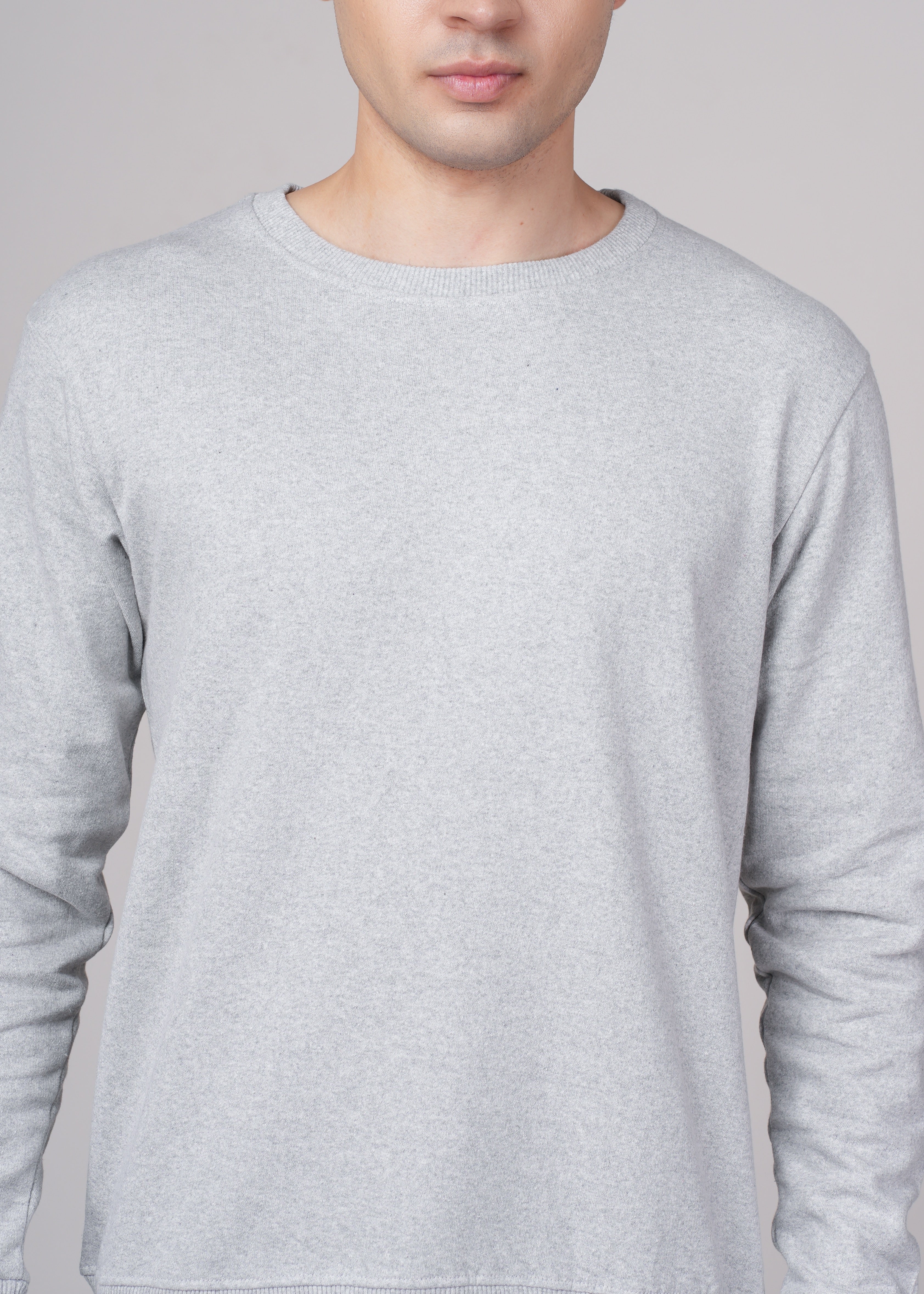 Men Grey Cotton Regular Sweatshirt - Image 4