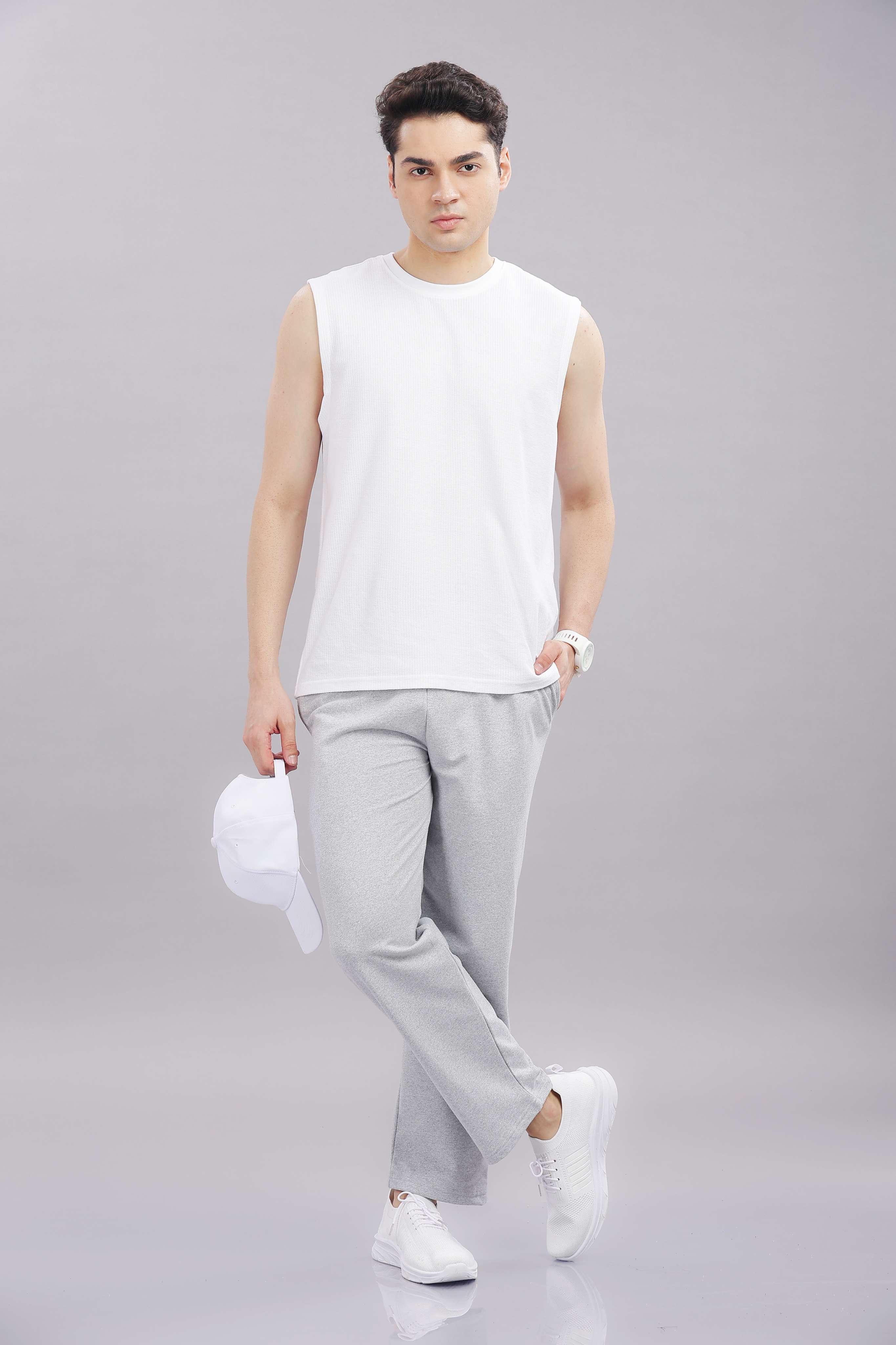 Men Grey Cotton Regular Track Pant - Image 3