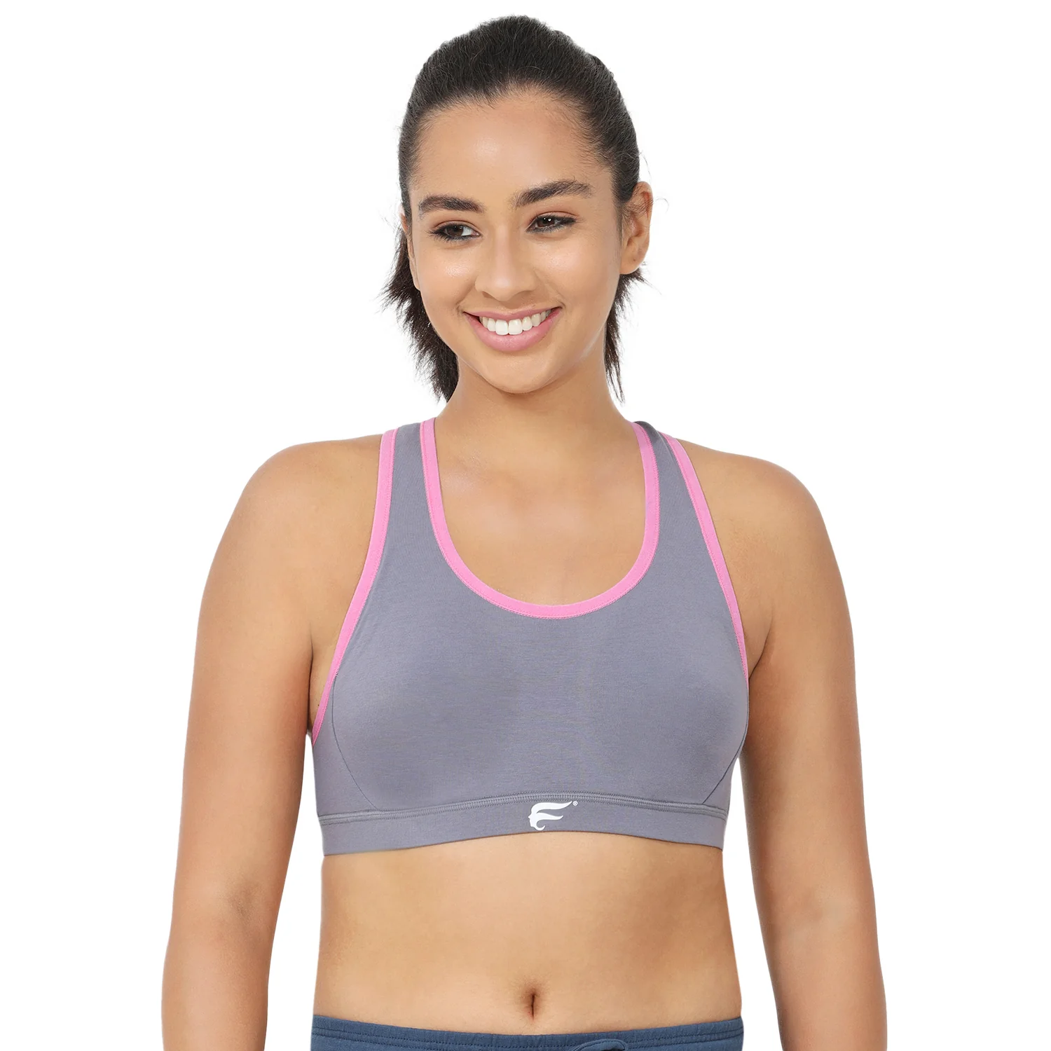 Racer Back Wirefree Removable Pad Side Closure Slip-on Sports Bra
