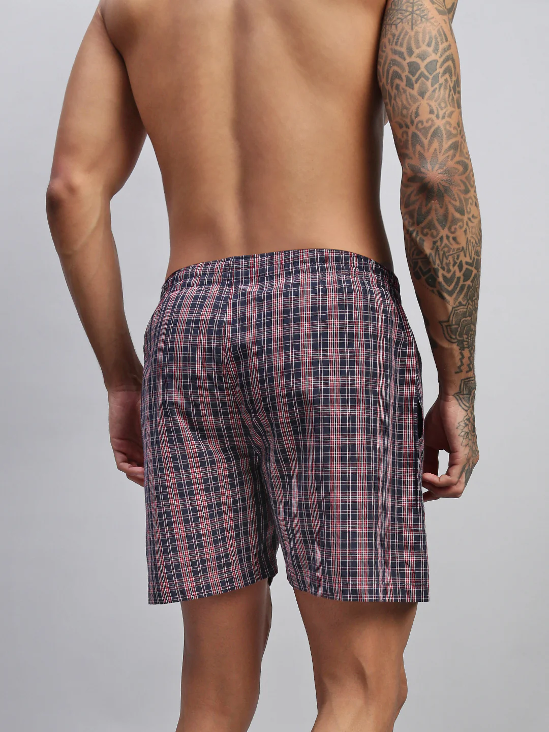 Men Checked Cotton Boxer Shorts - Image 2