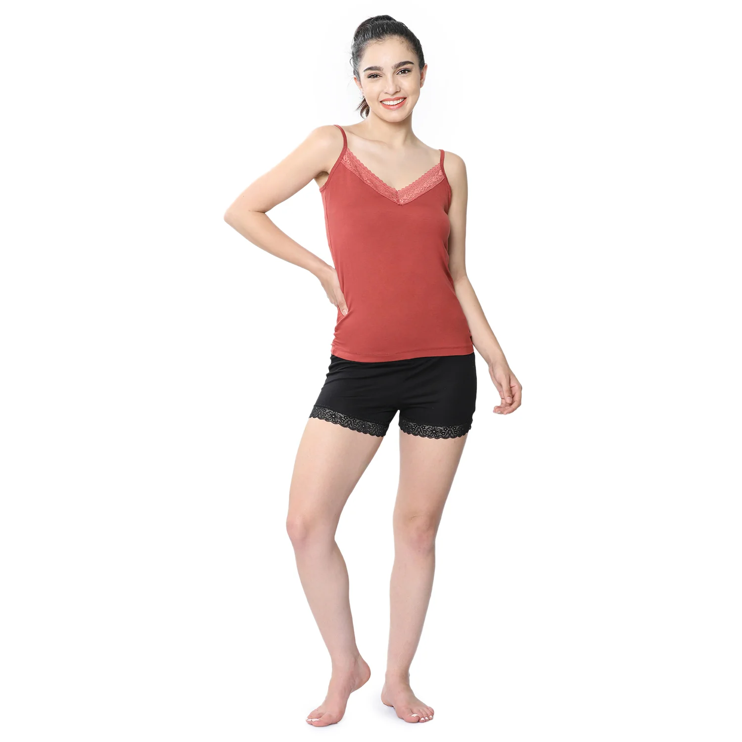 Regular Fit V-Neck Short Length Lace Camisole - Image 6