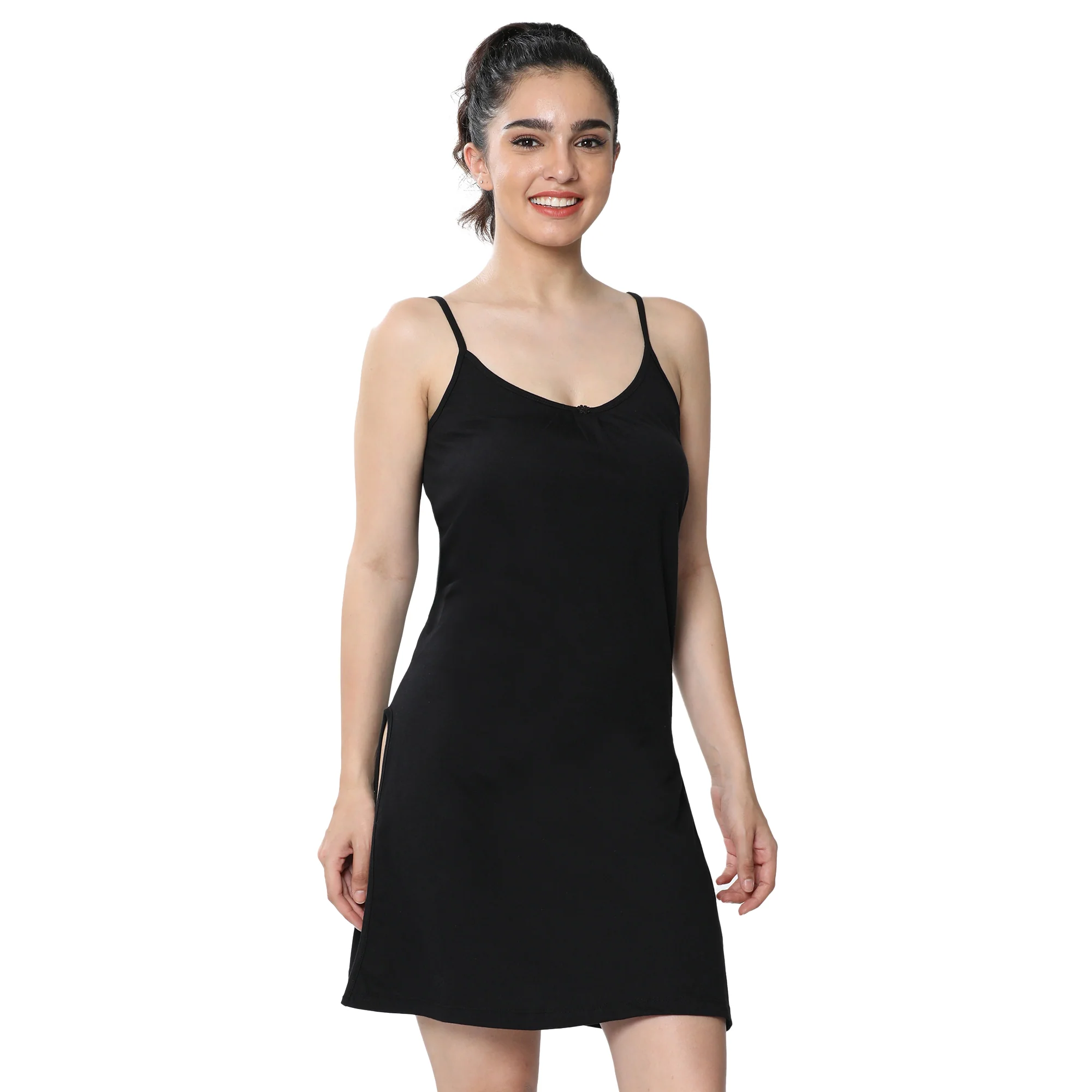 Relaxed Fit Scoop Neck Thigh Length Kurta Slip - Image 6