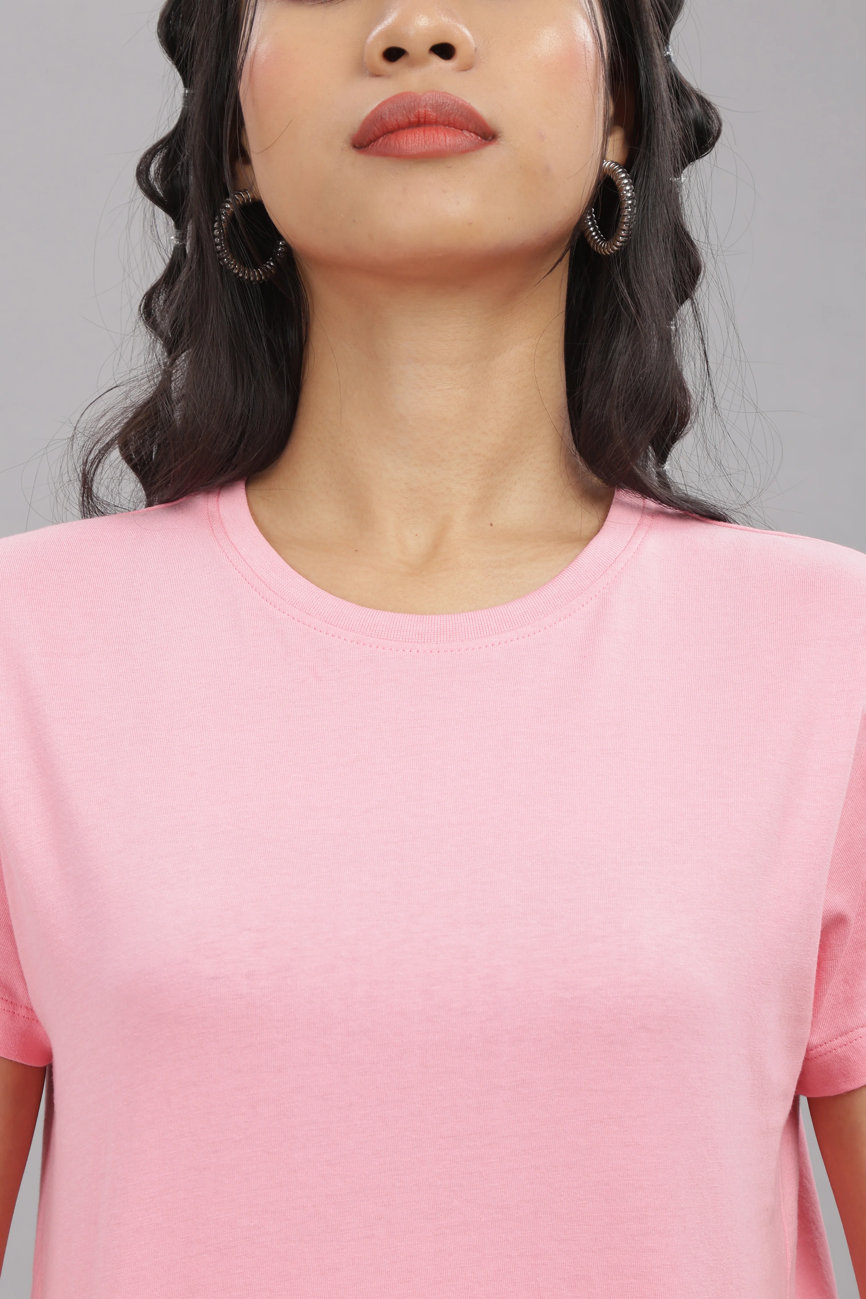 Women Pink Cotton Regular T-Shirt - Image 6