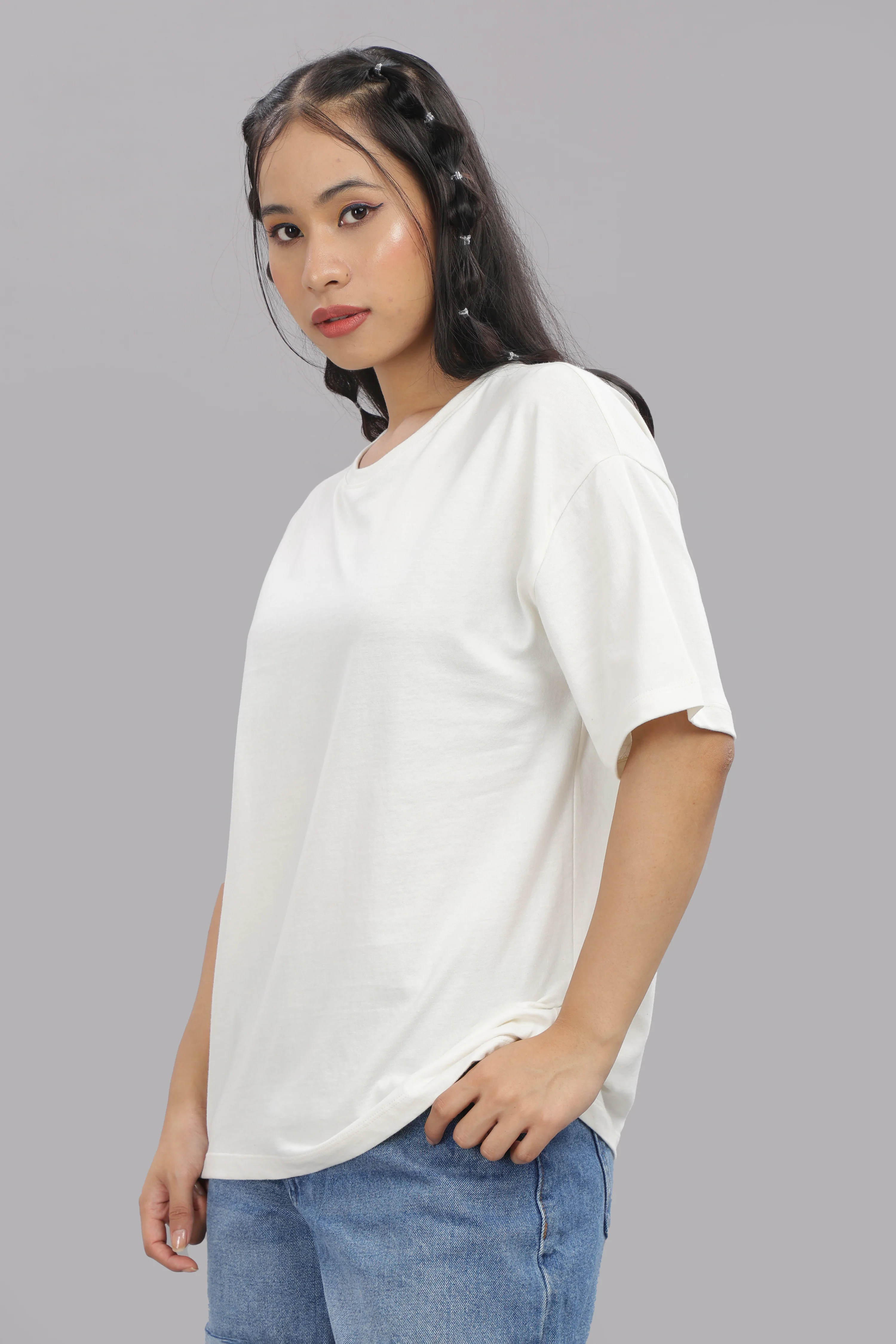 Women White Cotton Regular T-Shirt - Image 5