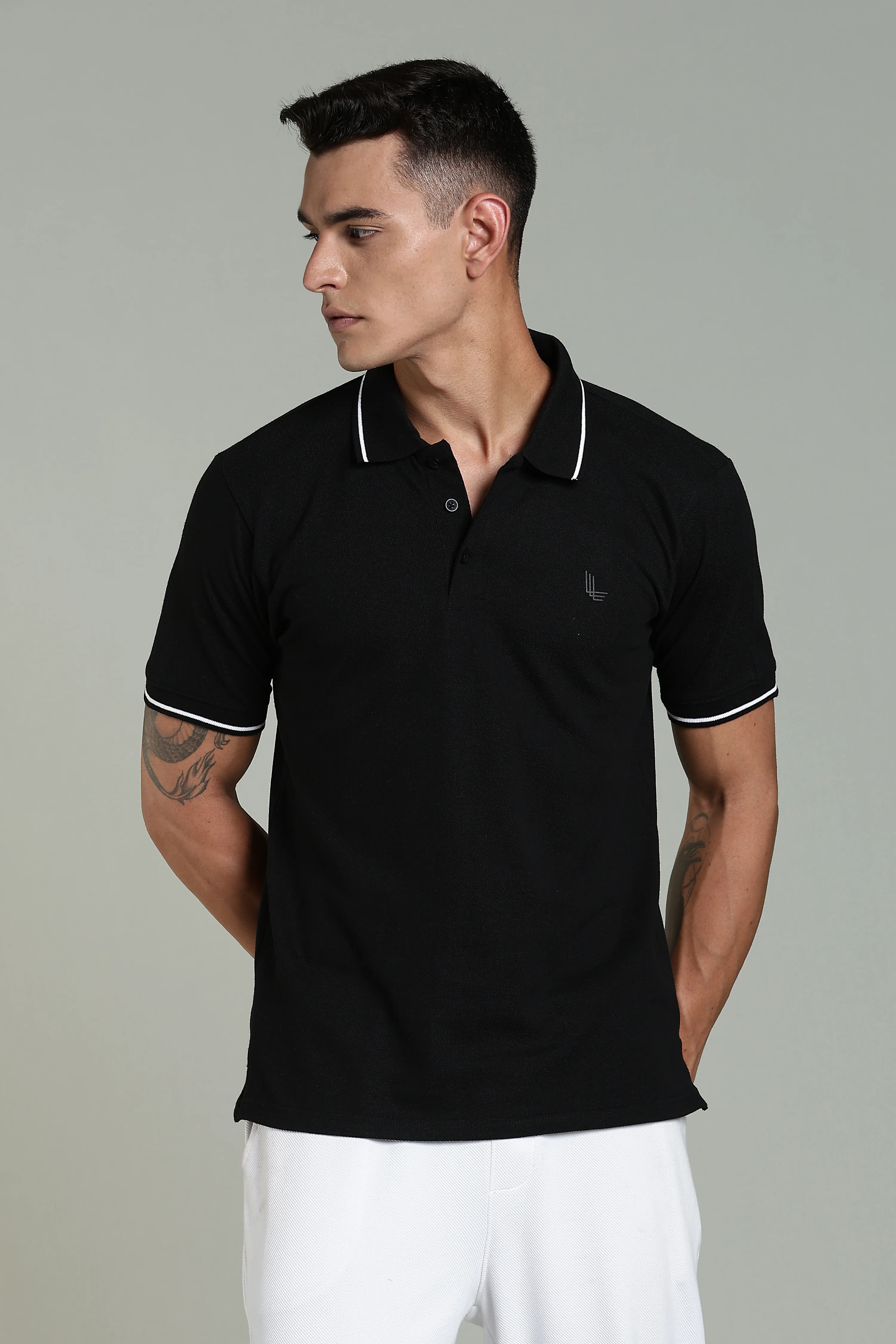 Men Black Cotton Regular T-Shirt - Image 6