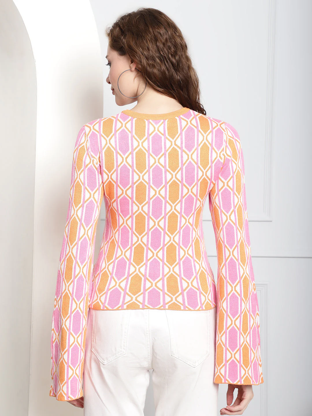 Women Acrylic Geometric Printed Top - Image 3