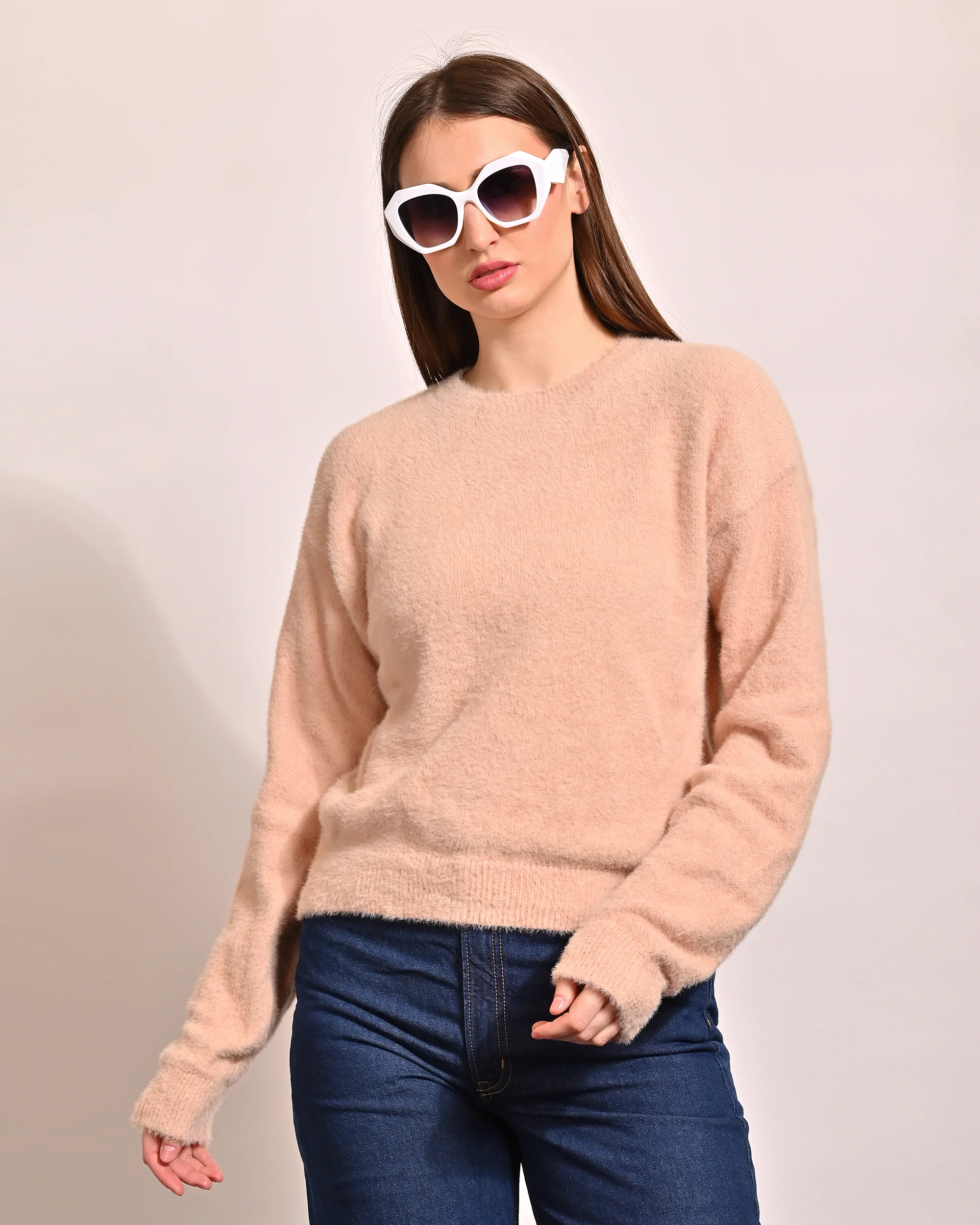 Women Baby Pink Sweater - Image 2