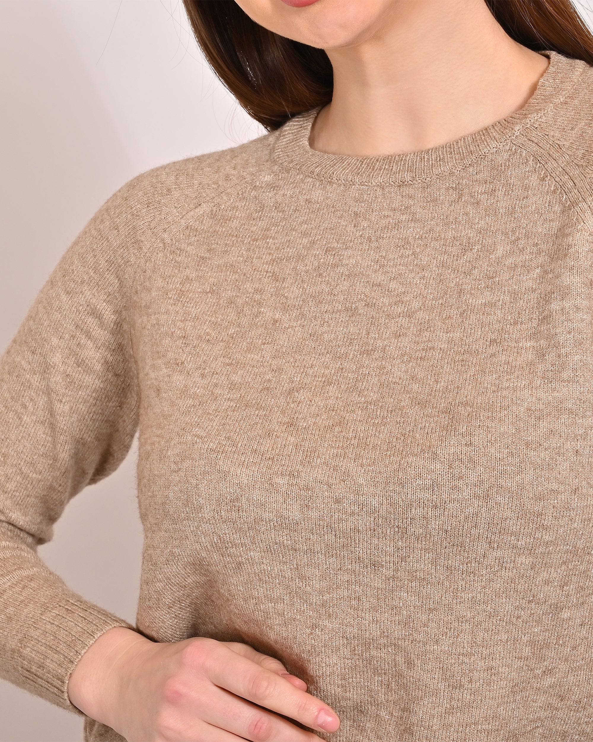Women Beige Acrylic Sweater - Image 5