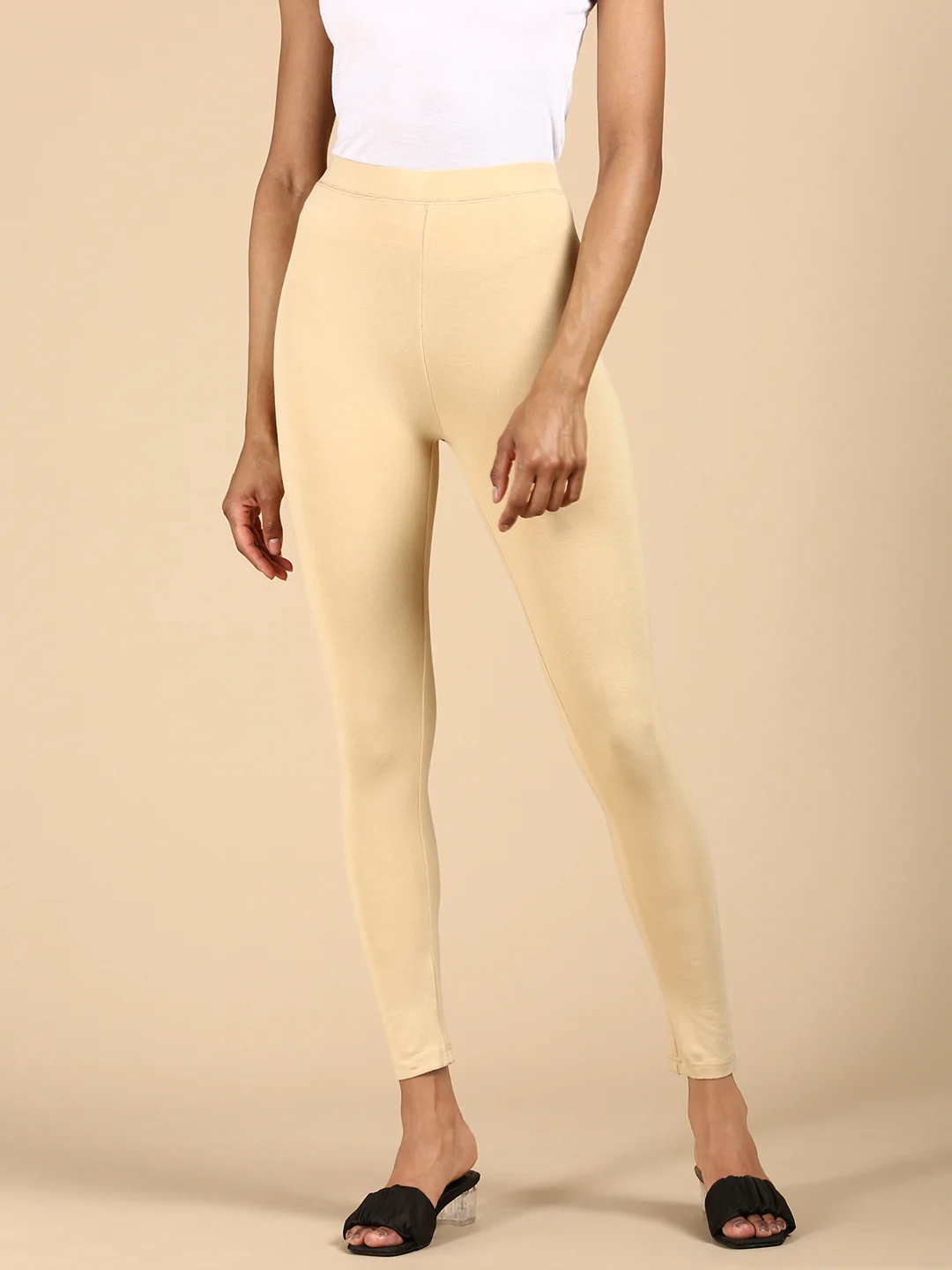 Women Beige Casual Leggings