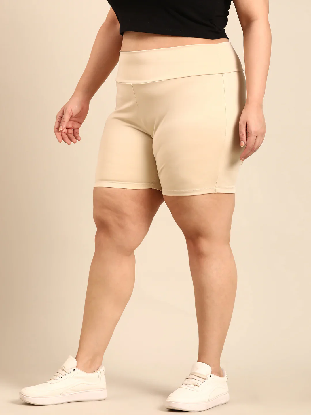 Women Beige Shorties - Image 3