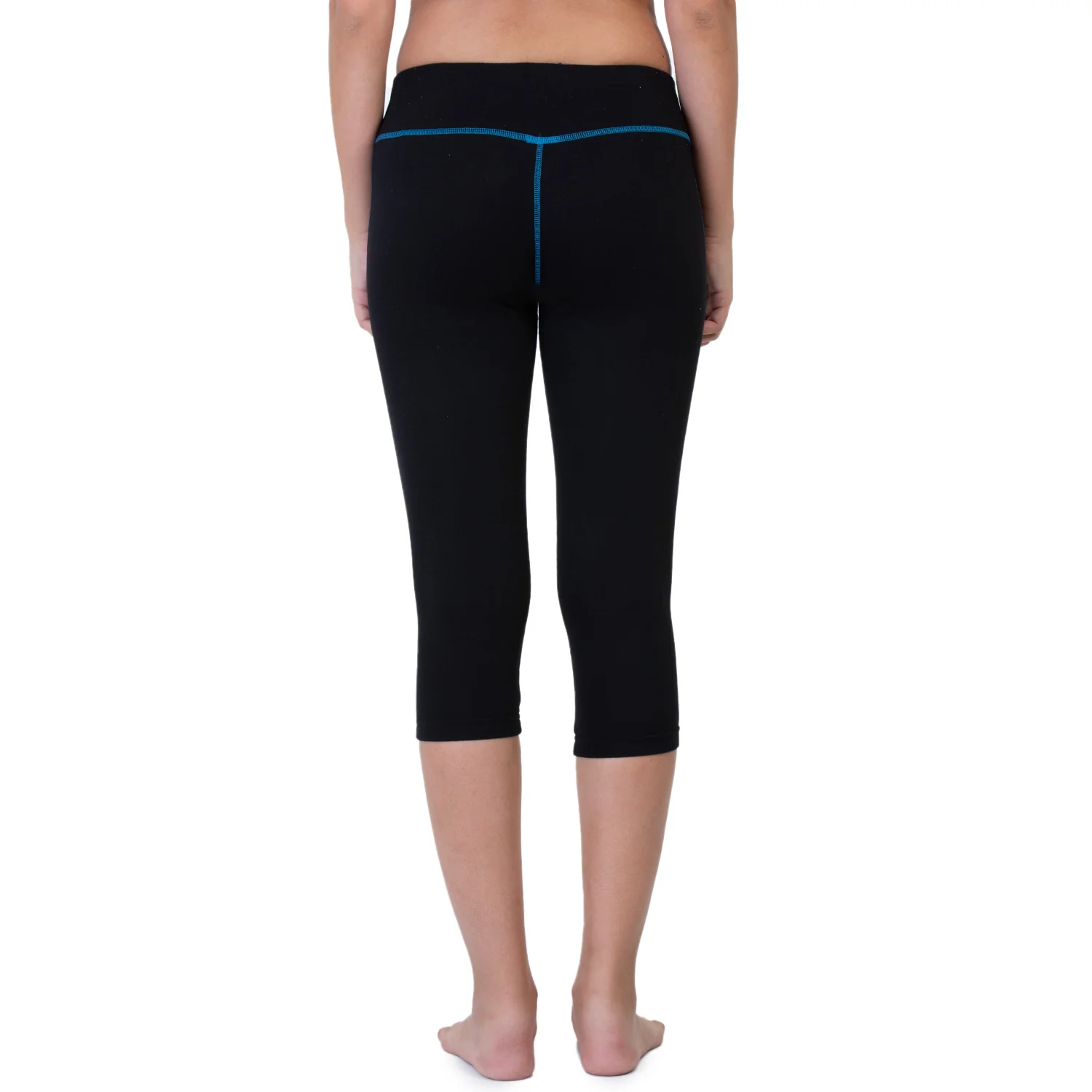 Women Black 3/4th Length Capri - Image 2