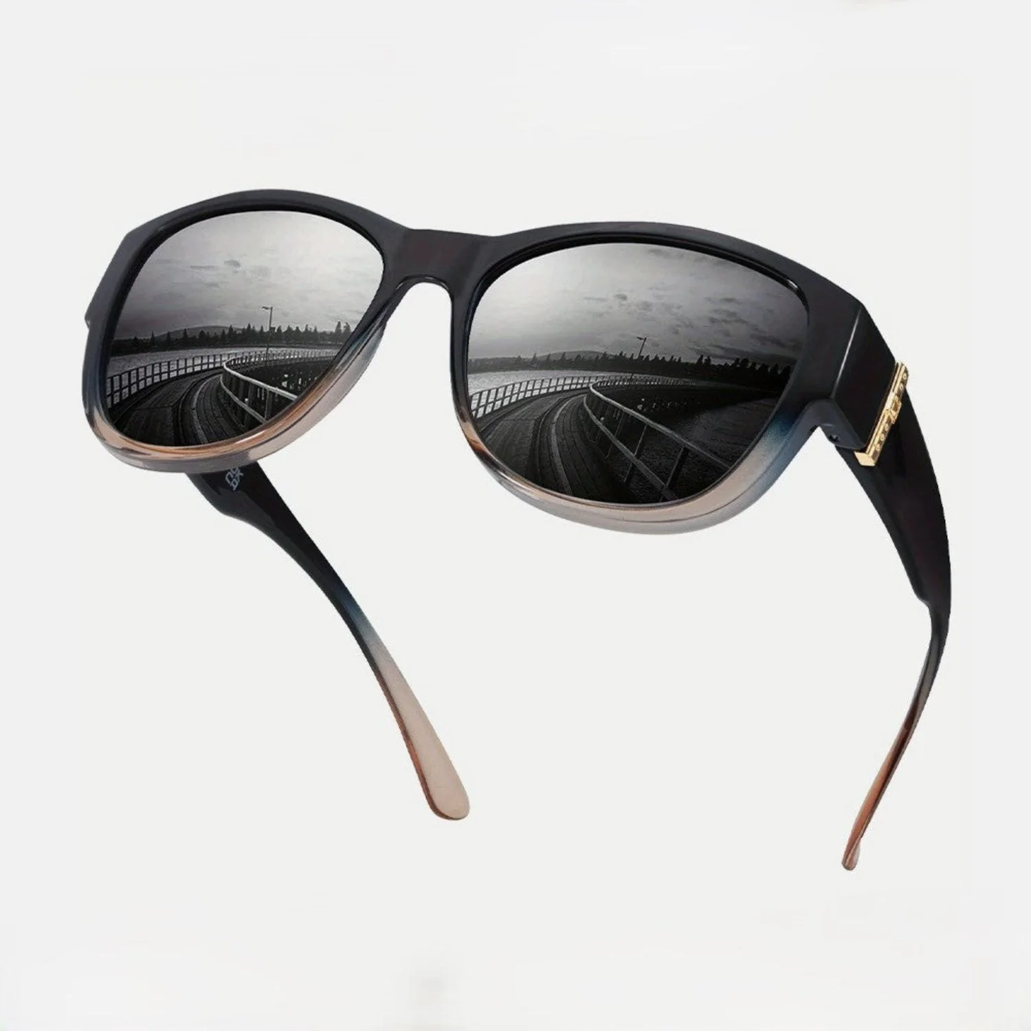 Women Black Gradient Oversized Square Sunglasses
