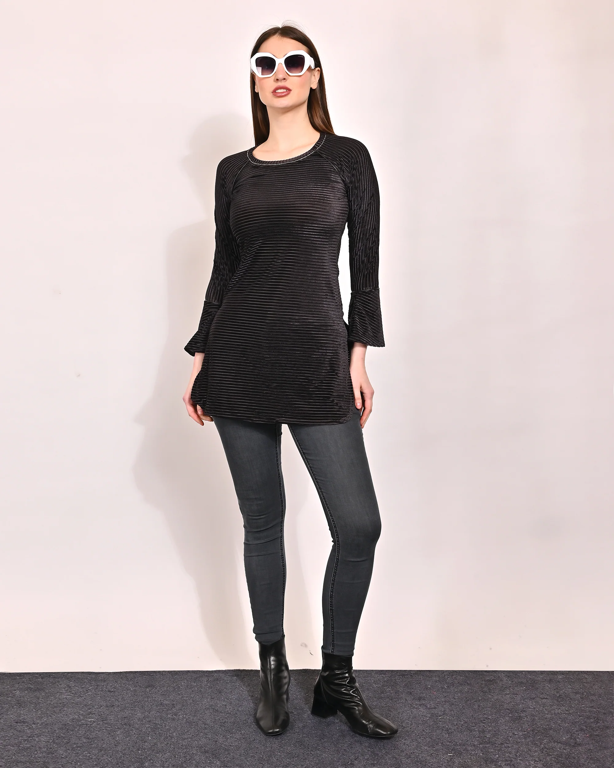 Women Black Long Sleeve Top - Image 5