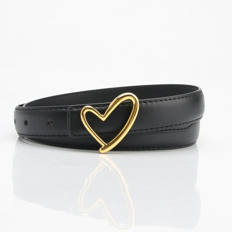 Women Black Love Buckle Belt