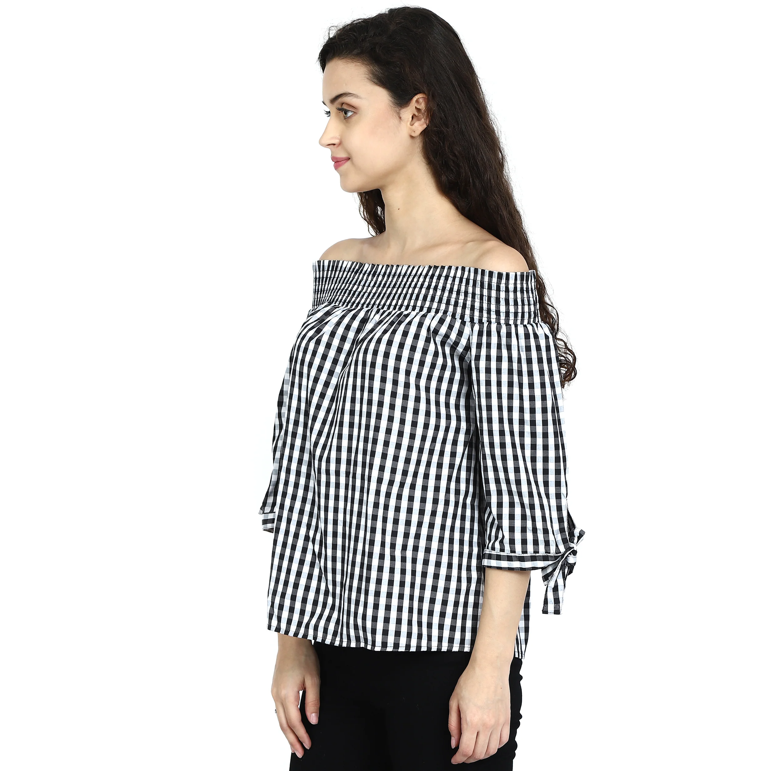 Women Black Off Shoulder Top - Image 2