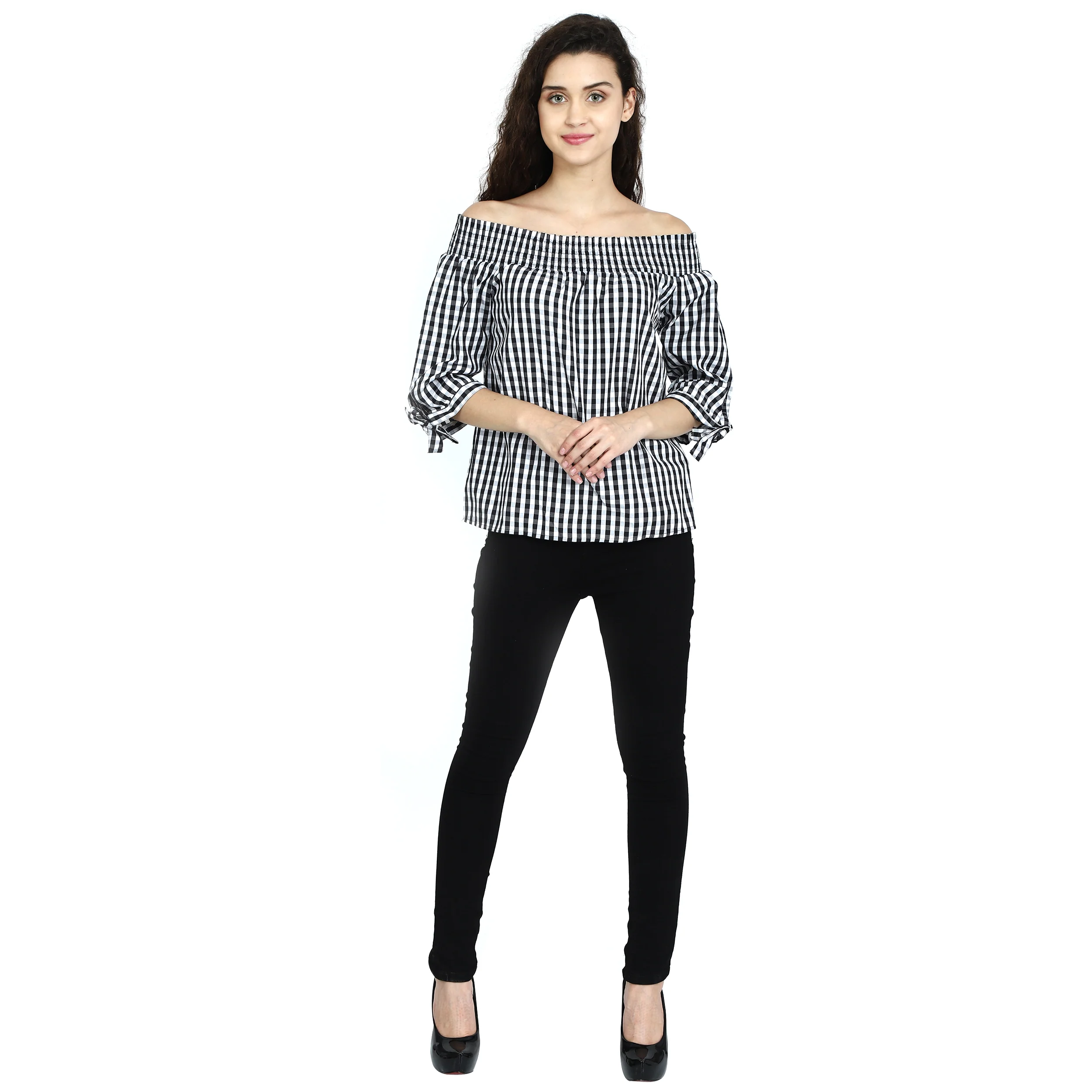 Women Black Off Shoulder Top - Image 5