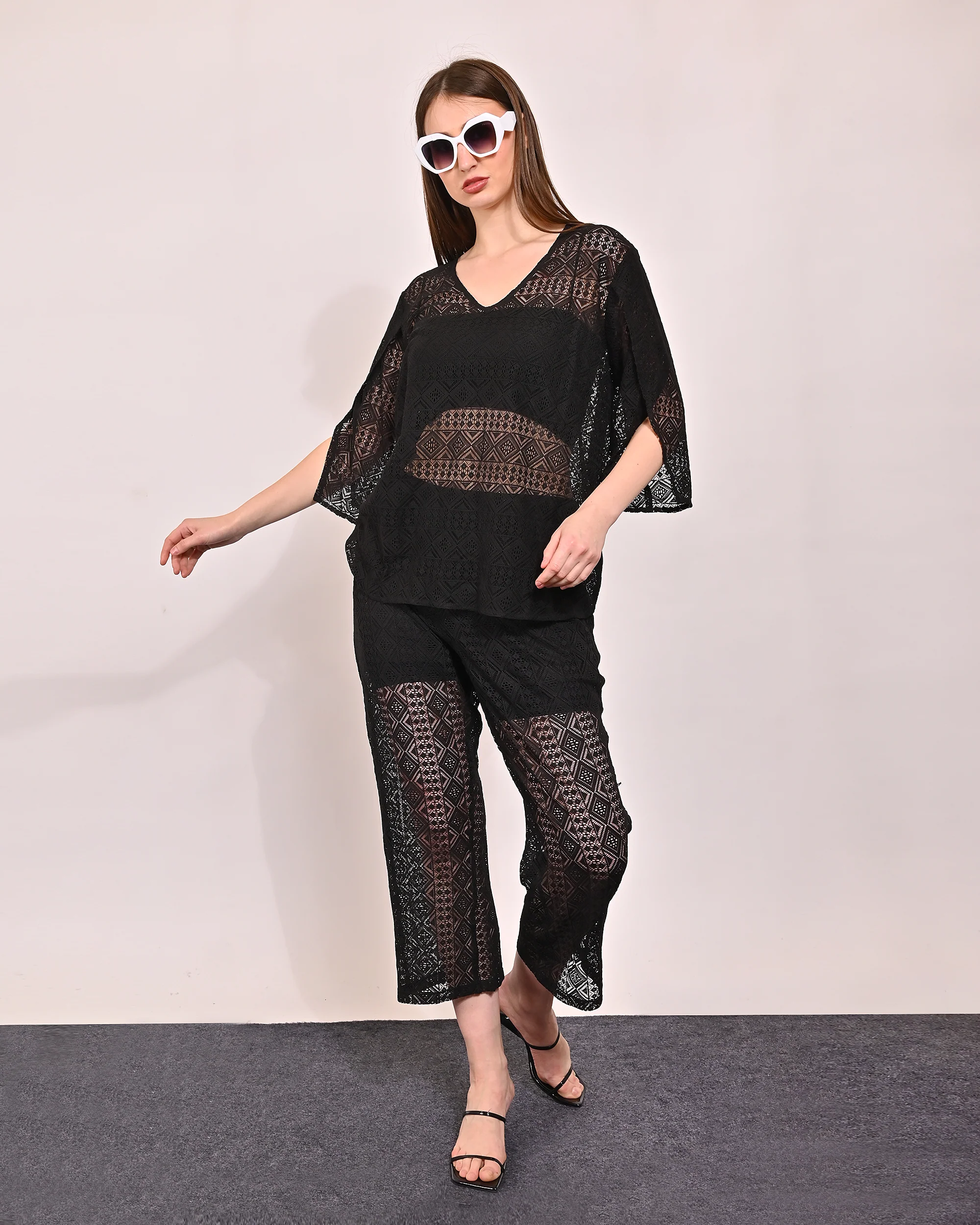 Women Black Polyester Co Ord - Image 5