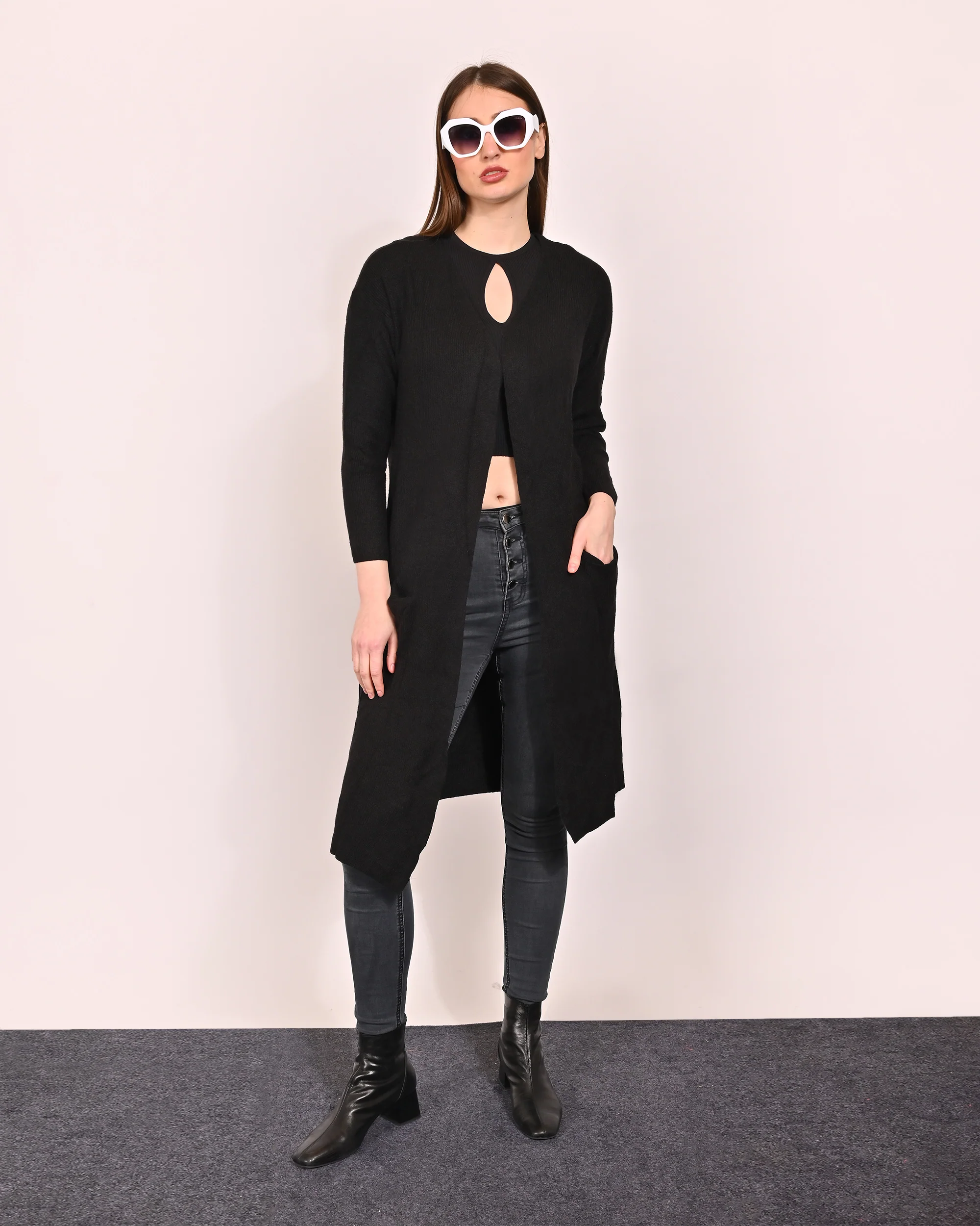Women Black Polyester Shrug - Image 6
