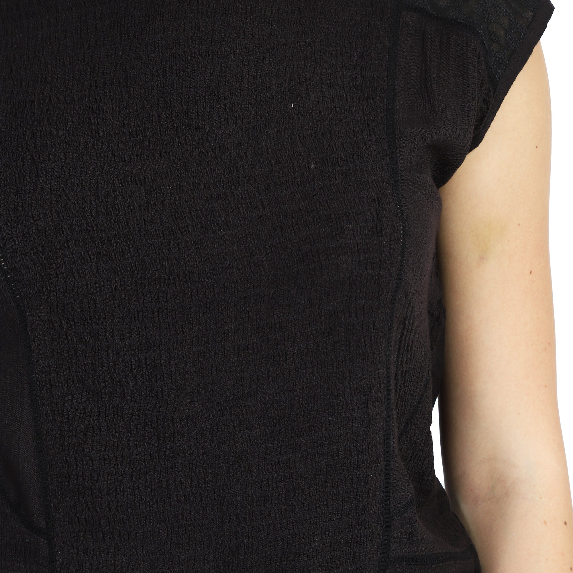 Women Black Round Neck Top - Image 5
