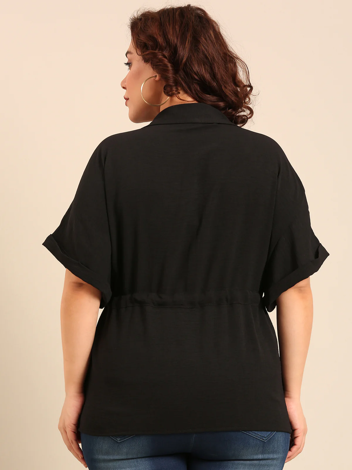 Women Black String Shirt - Image 2