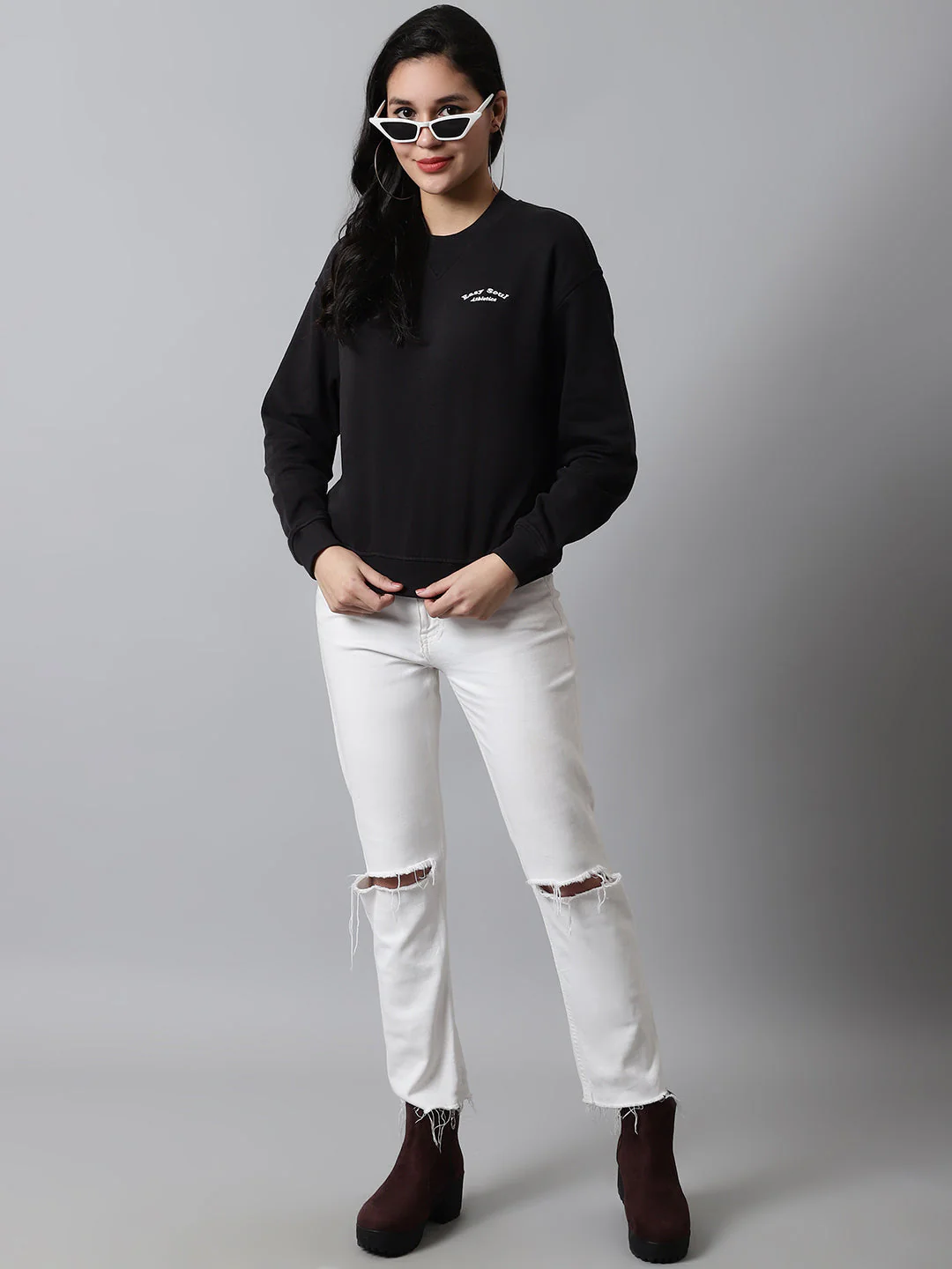 Women Black Sweatshirt - Image 4