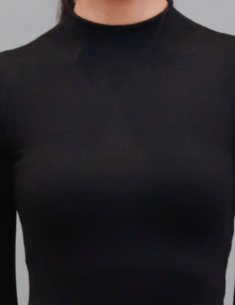 Women Black Turtleneck Bodycon Dress - Image 5