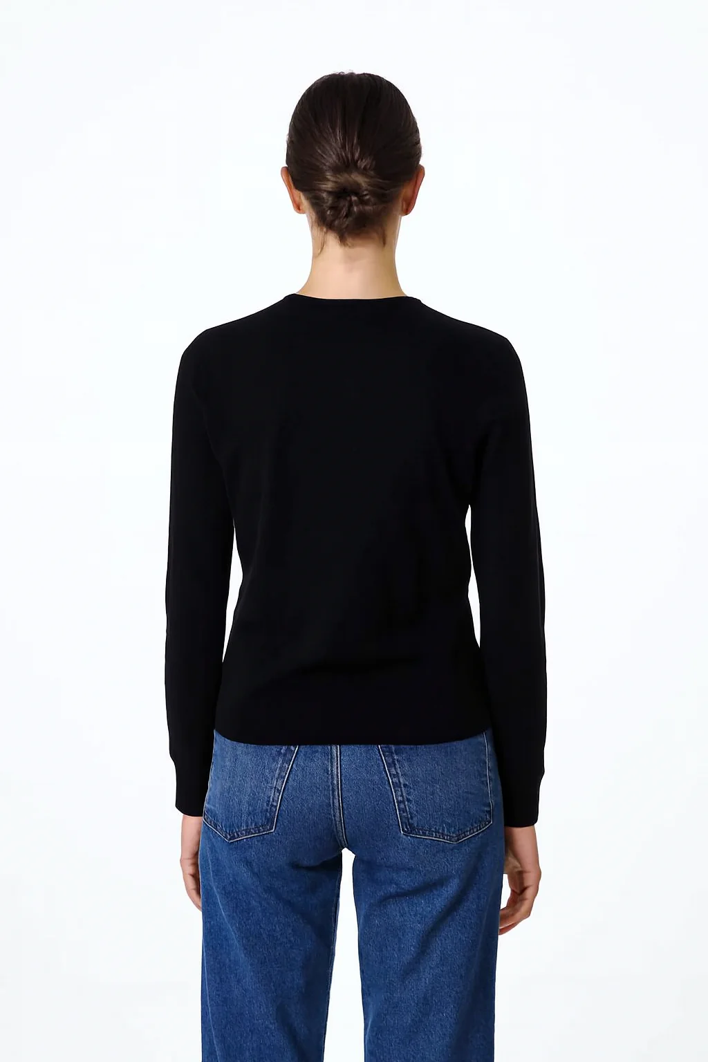 Women Black Viscose Blend Sweater - Image 2