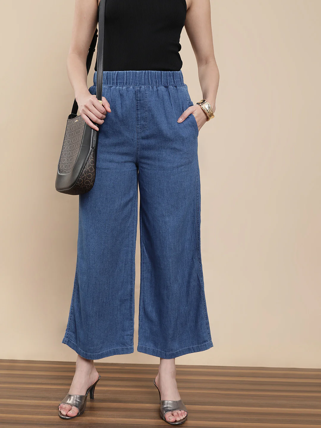 Women Blue Casual Palazzo
