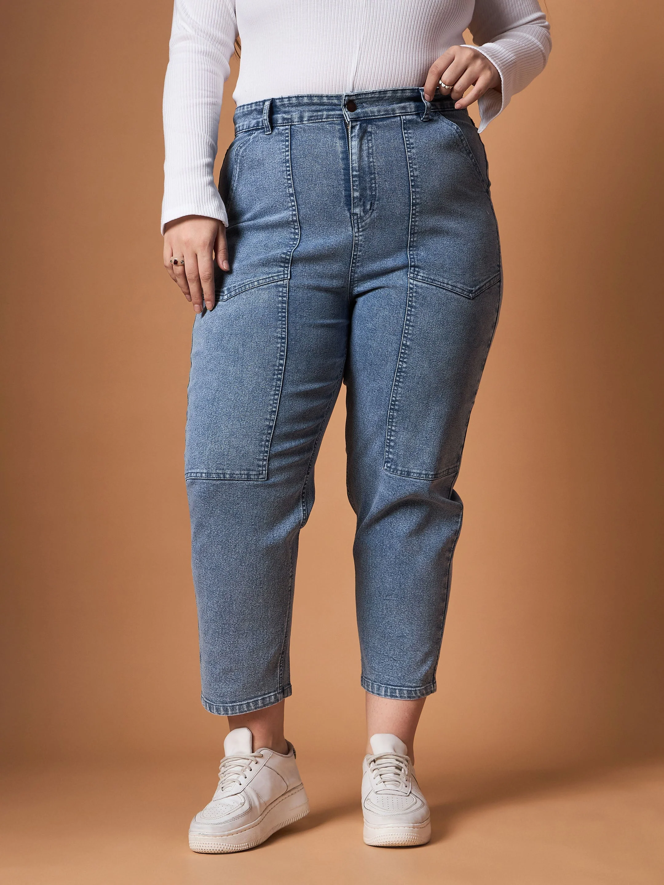 Women Blue Denim Balloon Fit Jeans