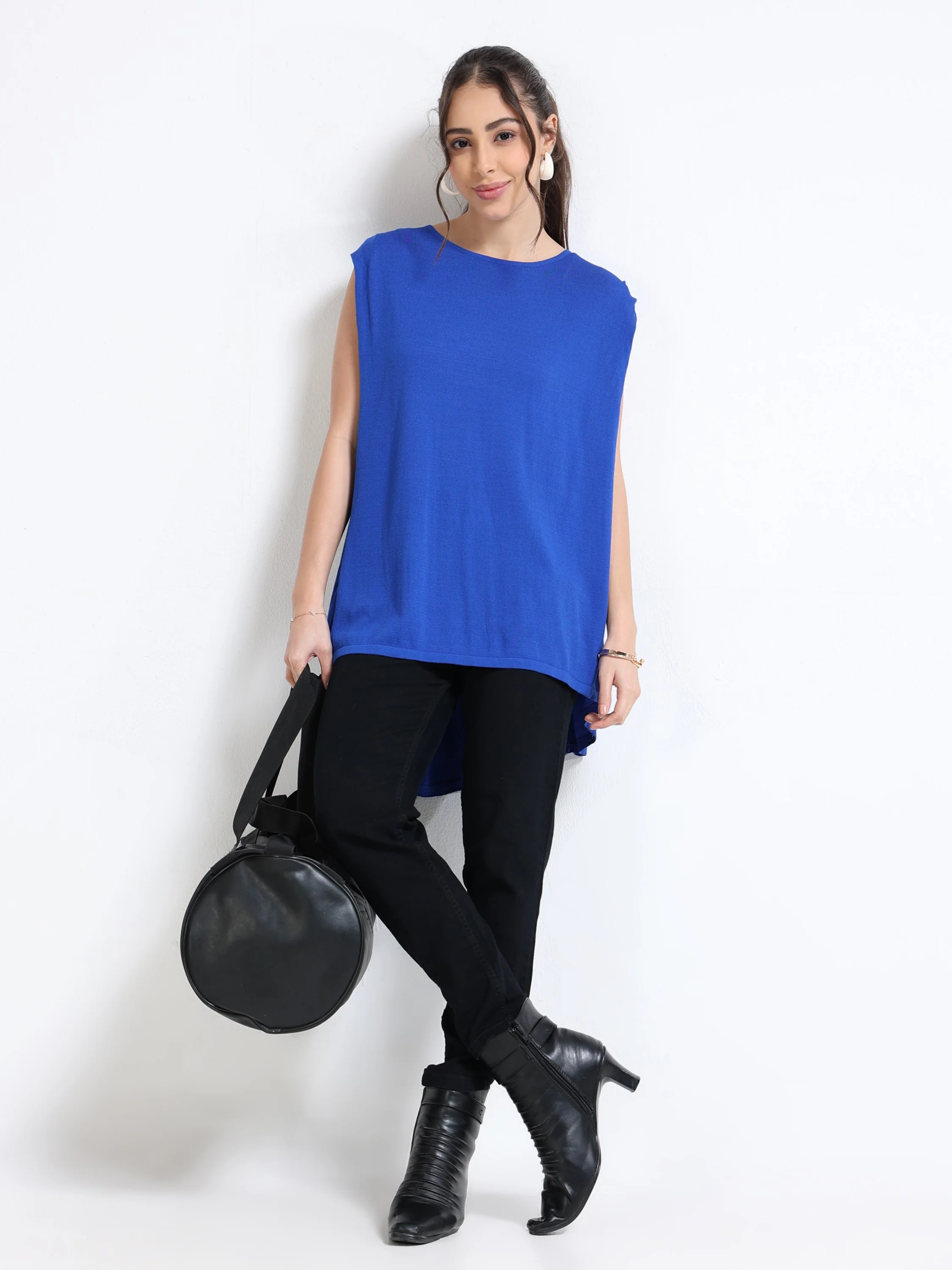 Women Blue High Low Top