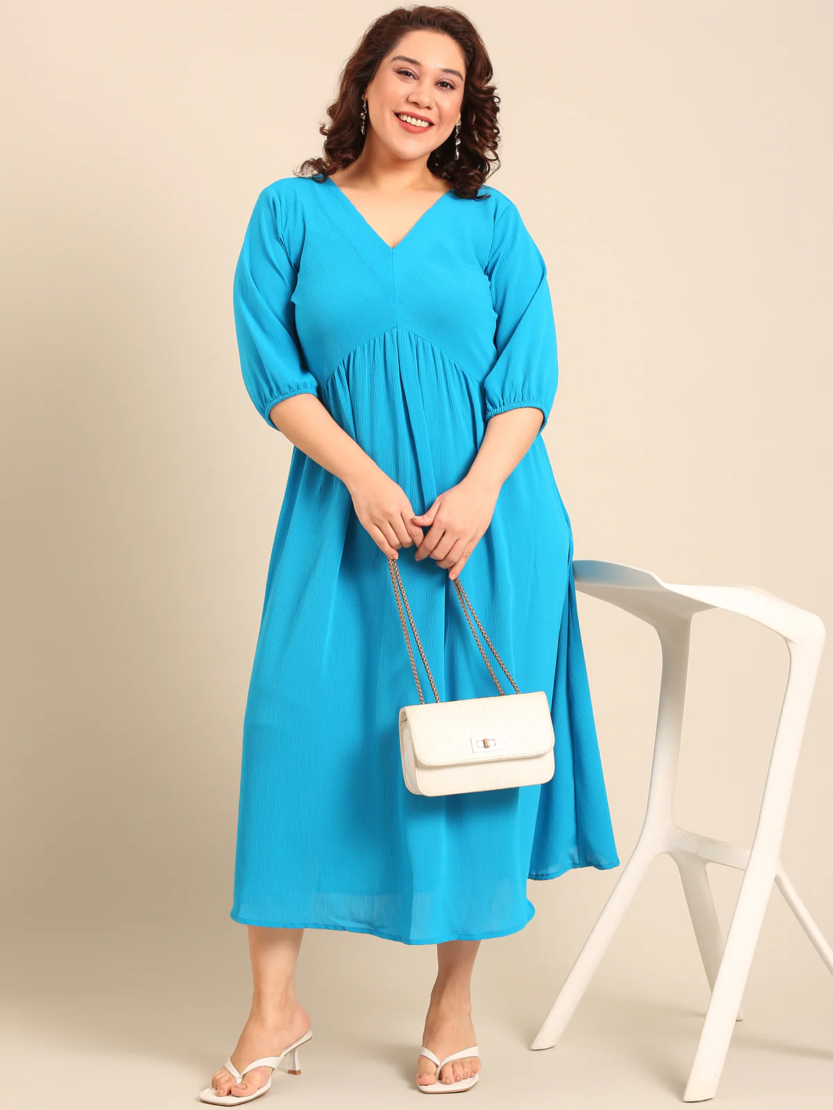 Women Blue Maxi Dress - Image 7
