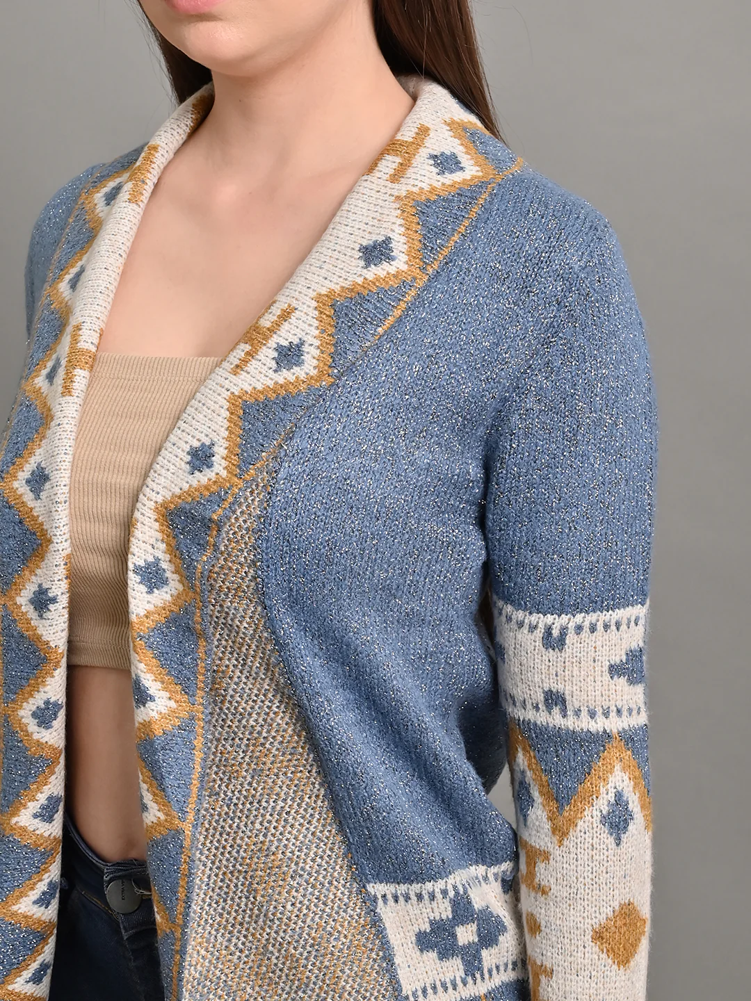 Women Blue Open Shrug - Image 5