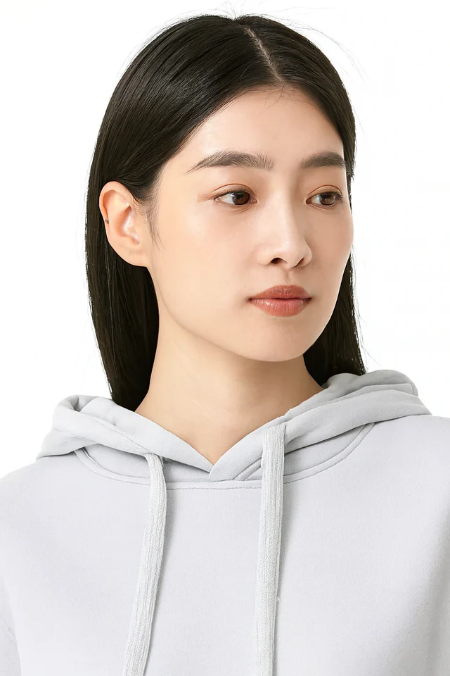 Women Blue Solid Cotton Pullover Hoodie - Image 3