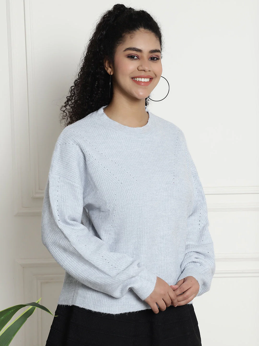 Women Blue Sweater - Image 4