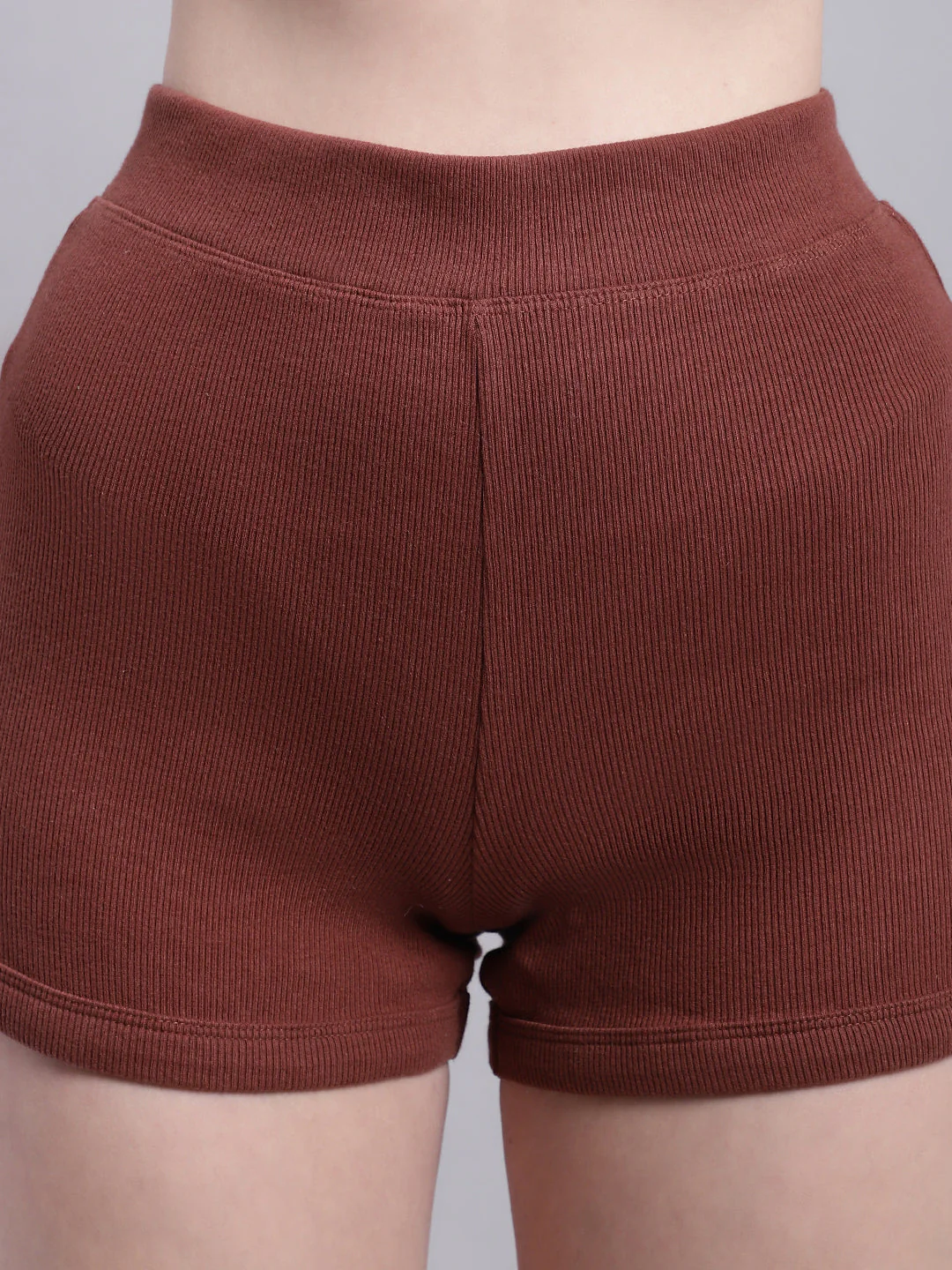 Women Brown Biker Shorts - Image 7