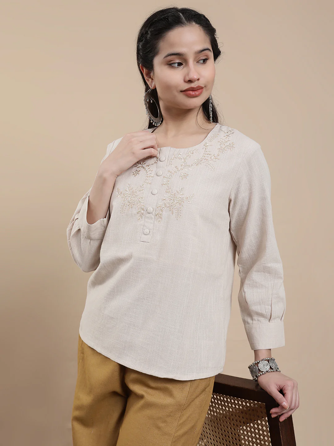 Women Brown Casual Top