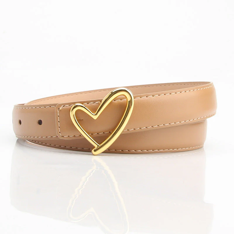Women Brown Love Buckle Belt