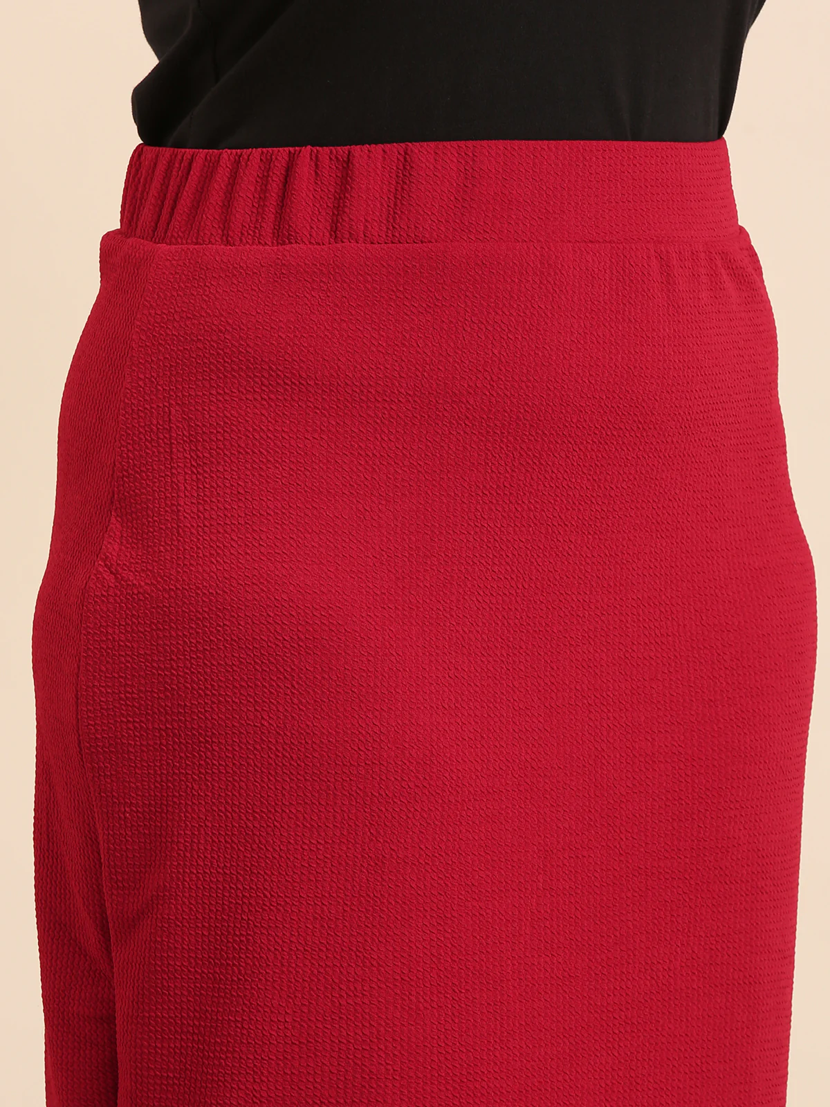 Women Burgundy Slit Skirt - Image 5