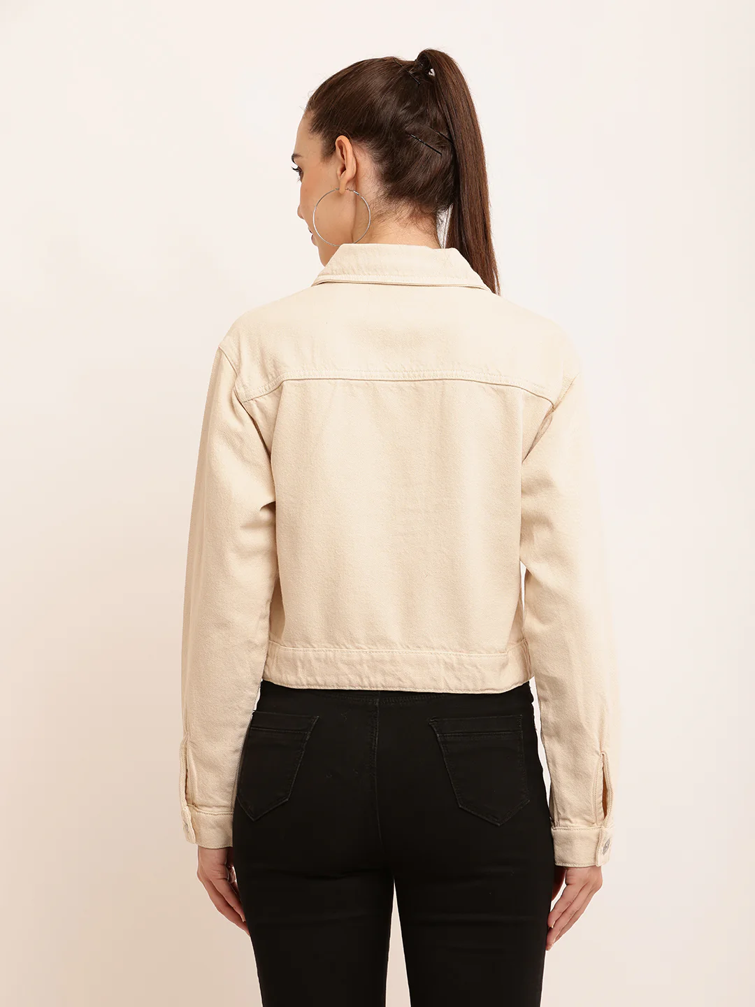 Women Classic Cream Jacket - Image 4