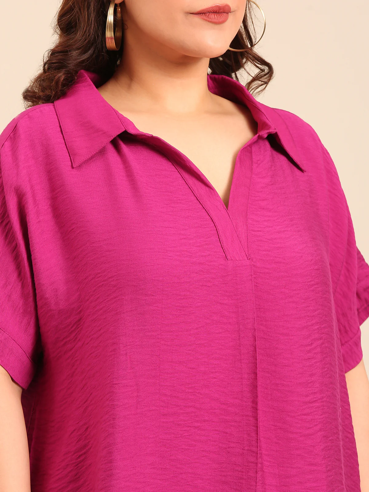 Women Classic Pink Collared Top - Image 4