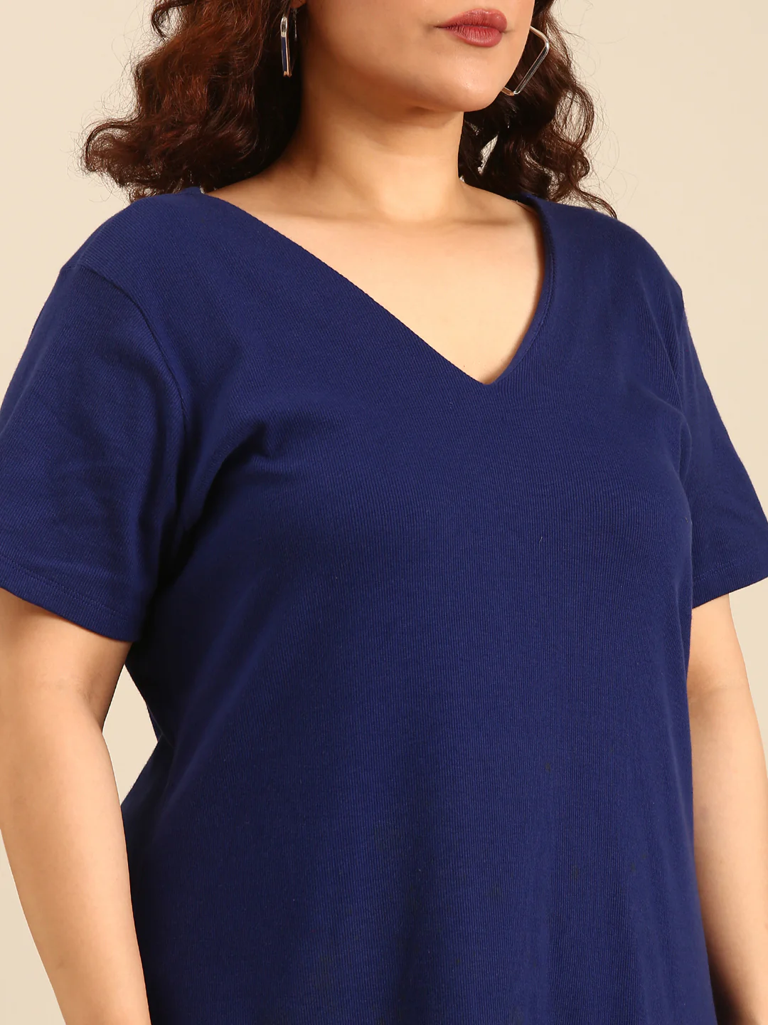 Women Cobalt Rib A-Line Dress - Image 4