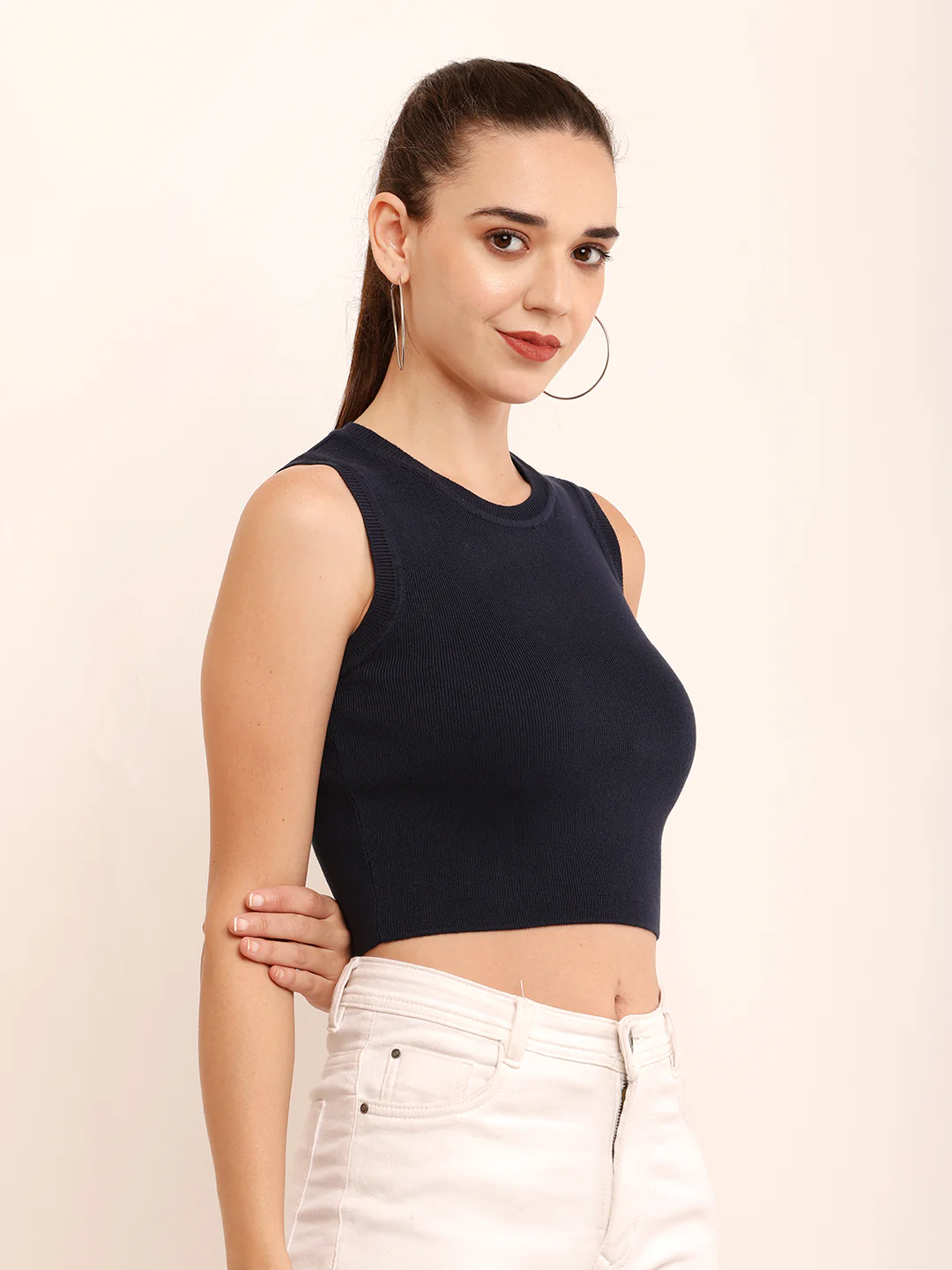 Women Cool Blue Crop Top - Image 2