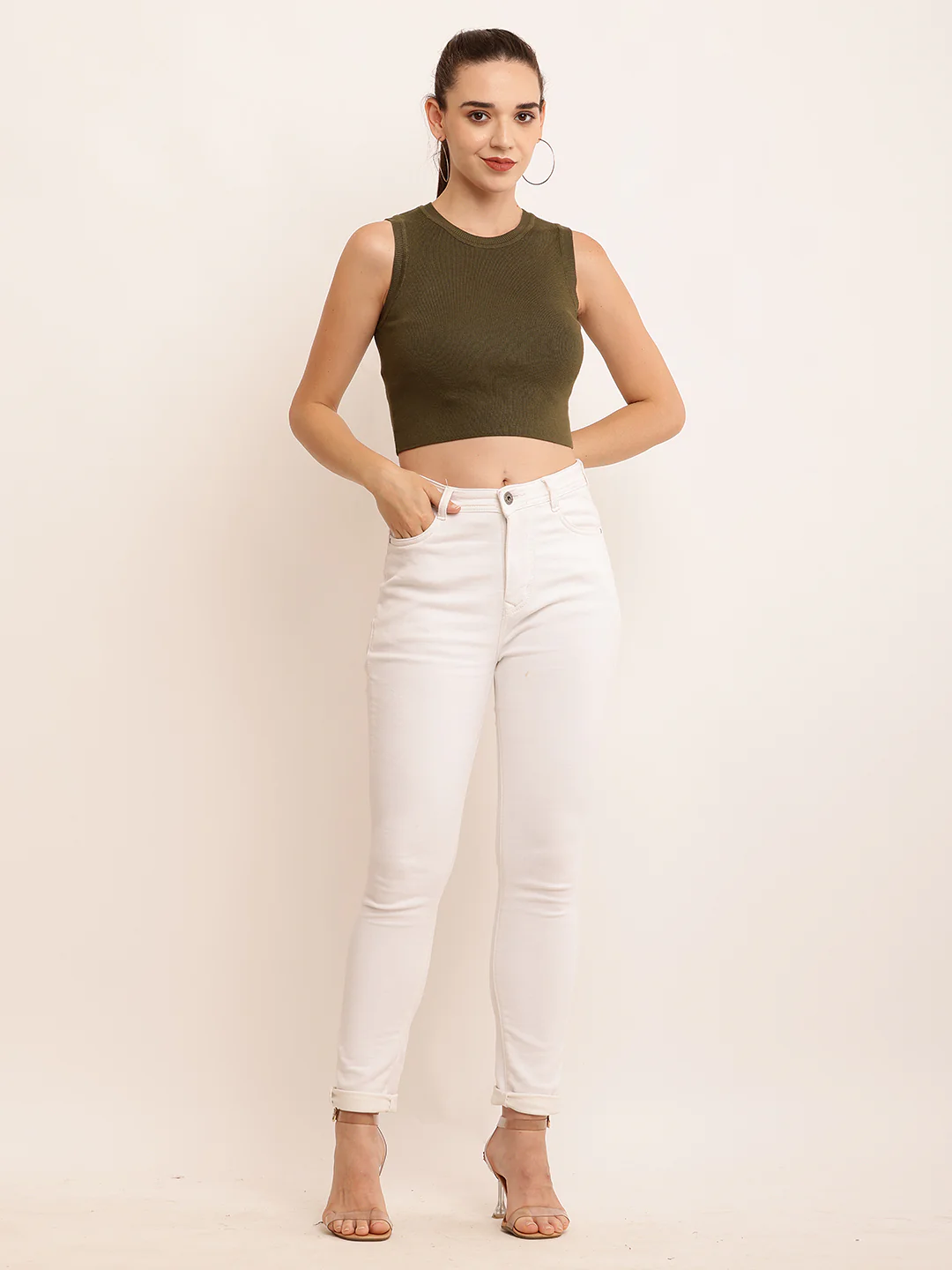 Women Cool Green Crop Top - Image 3