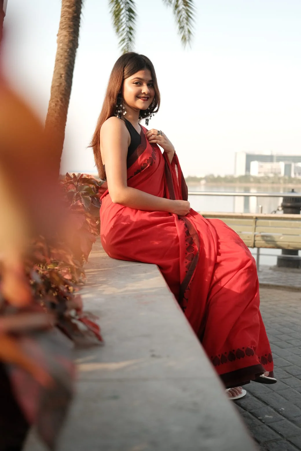 Women Cotton Heart Border Cotton Saree
