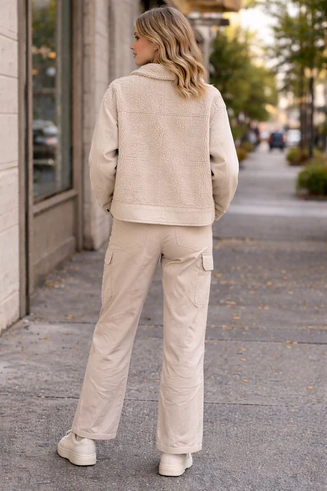 Women Cream Casual Jacket - Image 2